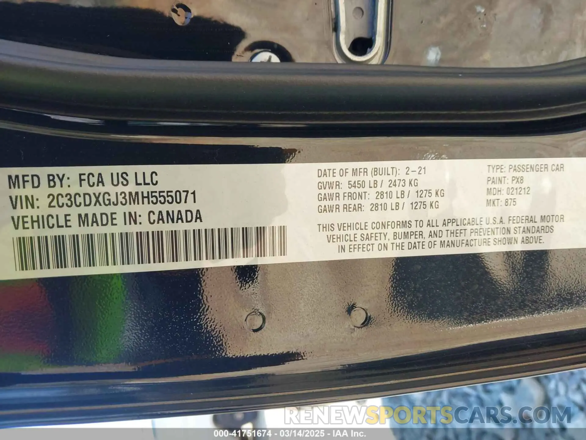 9 Фотография поврежденного автомобиля 2C3CDXGJ3MH555071 DODGE CHARGER 2021