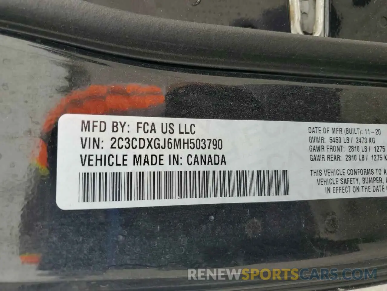 14 Фотография поврежденного автомобиля 2C3CDXGJ6MH503790 DODGE CHARGER 2021