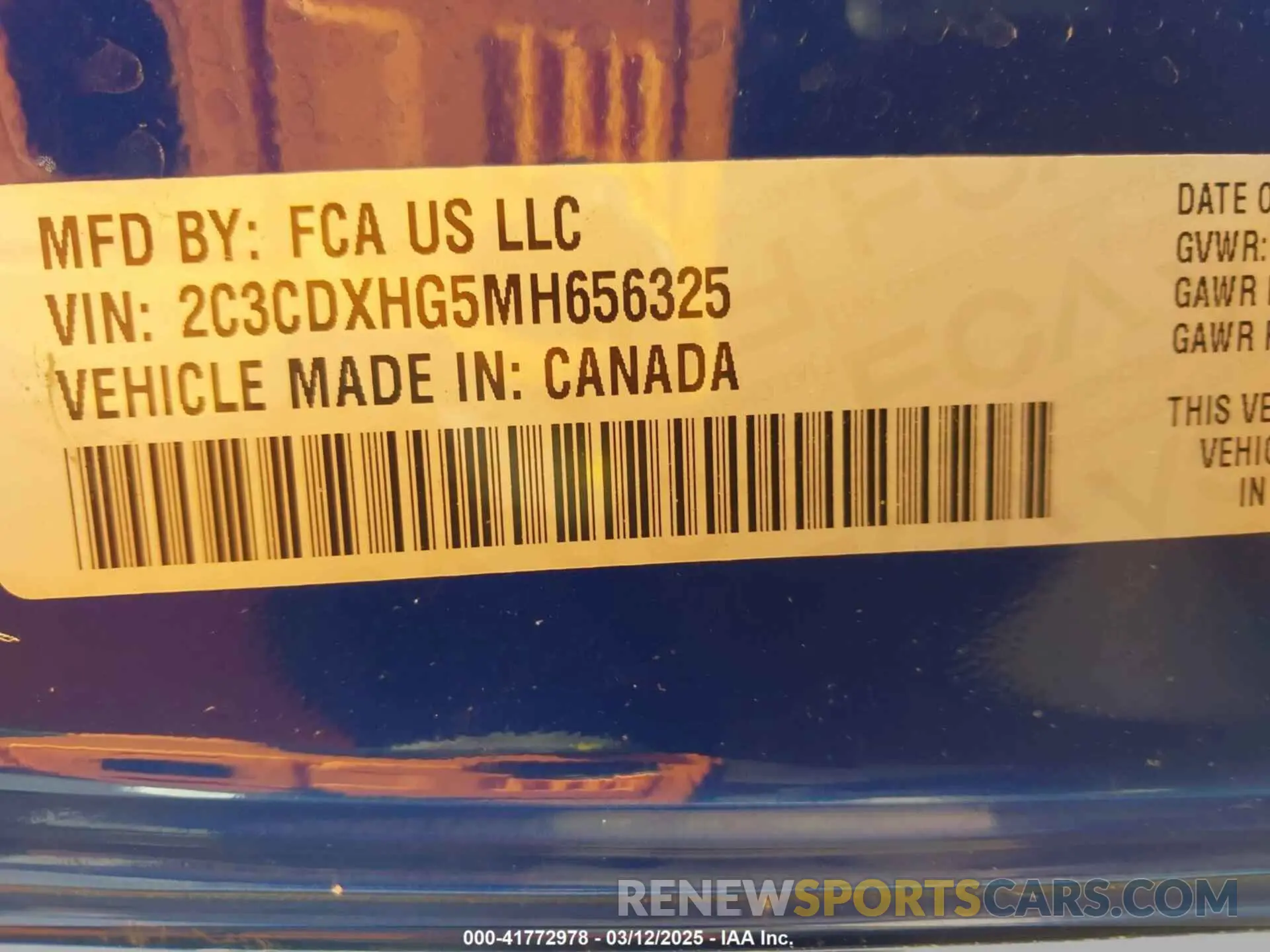 9 Фотография поврежденного автомобиля 2C3CDXHG5MH656325 DODGE CHARGER 2021