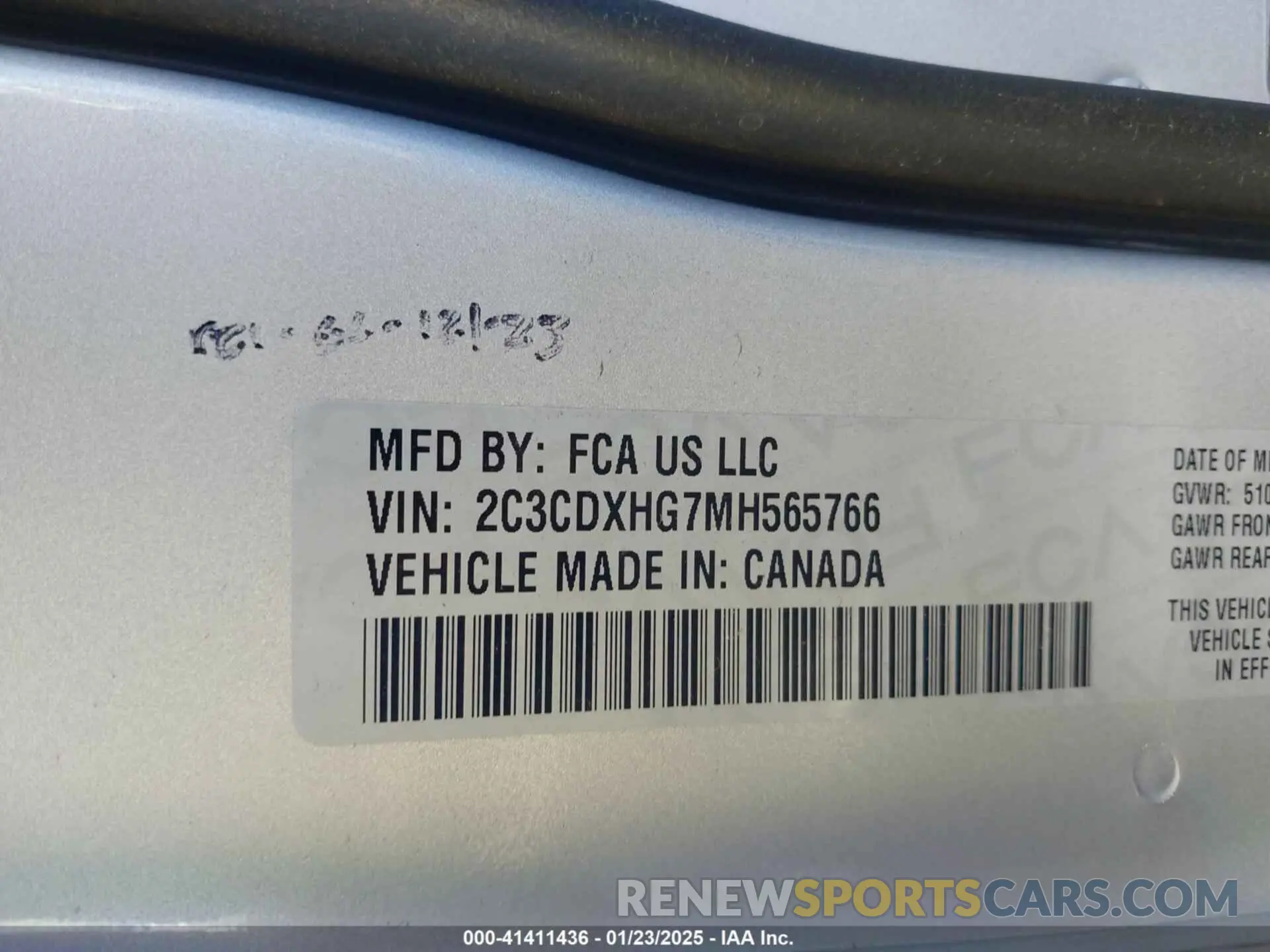 9 Фотография поврежденного автомобиля 2C3CDXHG7MH565766 DODGE CHARGER 2021