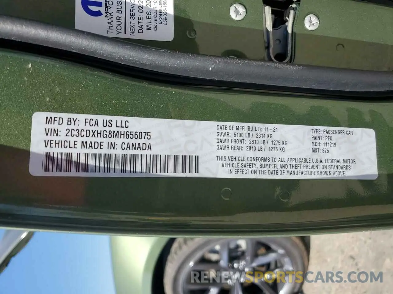 13 Фотография поврежденного автомобиля 2C3CDXHG8MH656075 DODGE CHARGER 2021