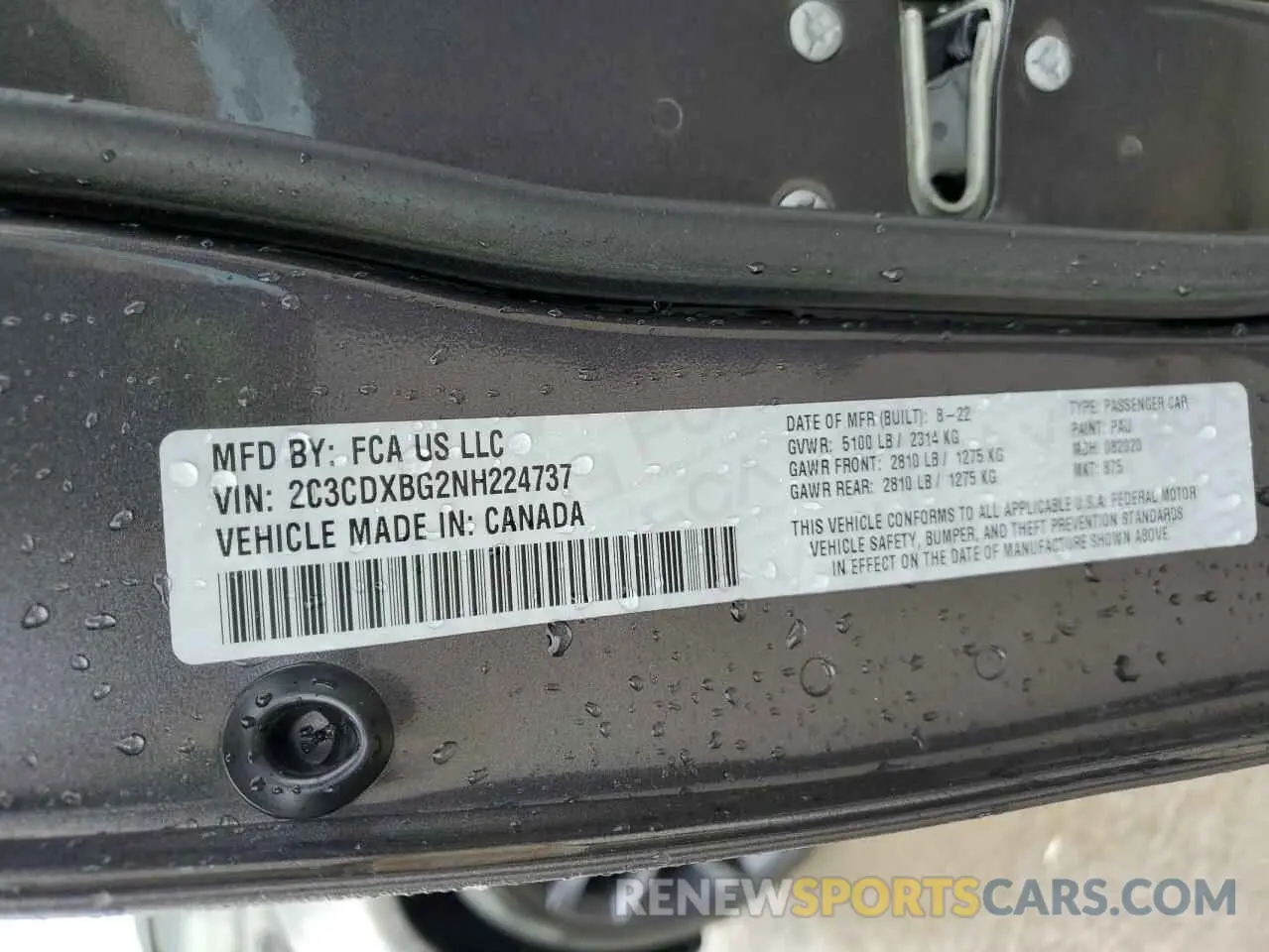 12 Фотография поврежденного автомобиля 2C3CDXBG2NH224737 DODGE CHARGER 2022