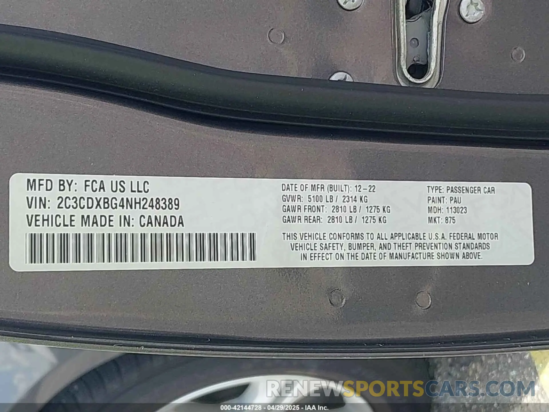 9 Photograph of a damaged car 2C3CDXBG4NH248389 DODGE CHARGER 2022