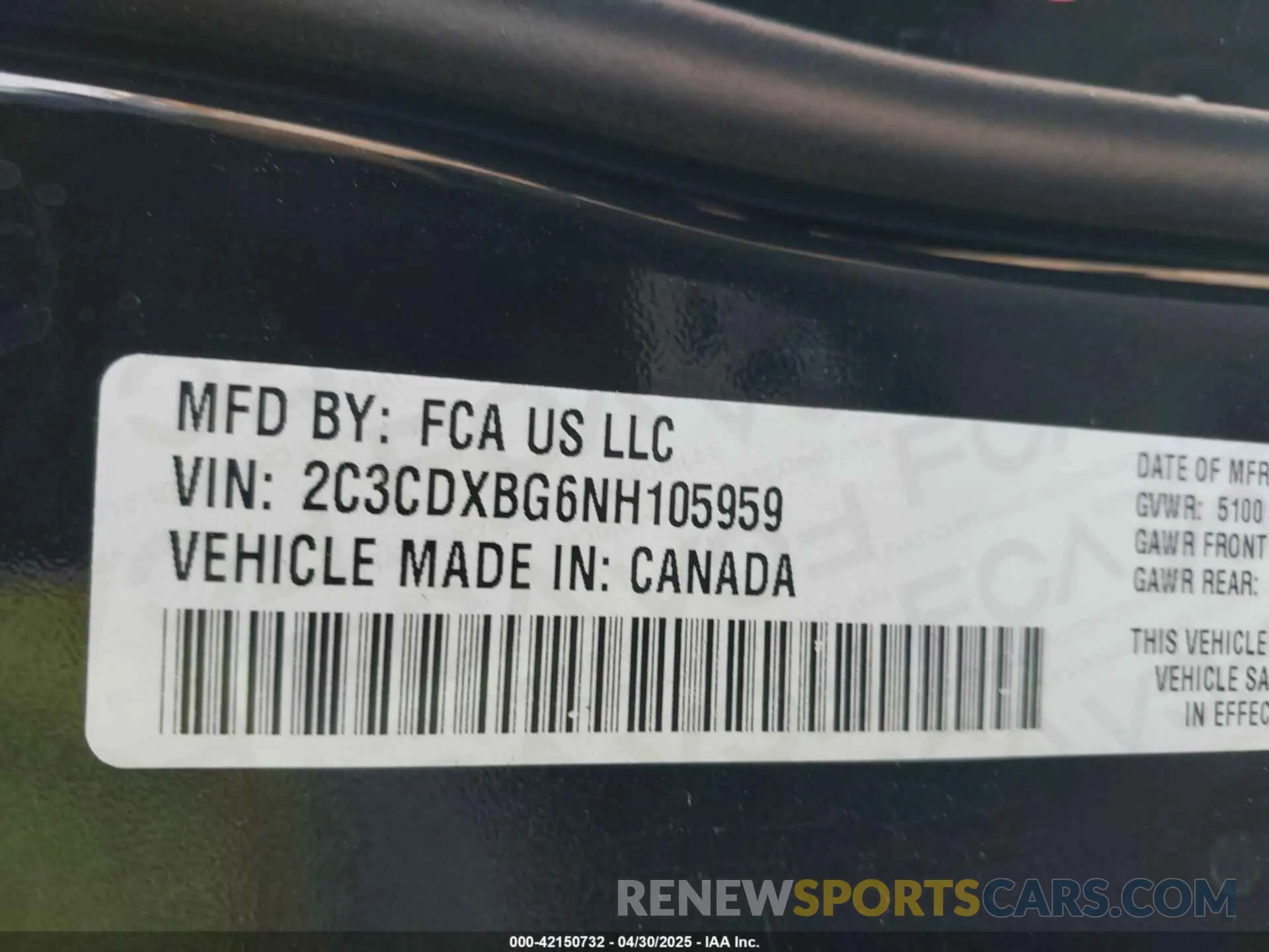 9 Photograph of a damaged car 2C3CDXBG6NH105959 DODGE CHARGER 2022