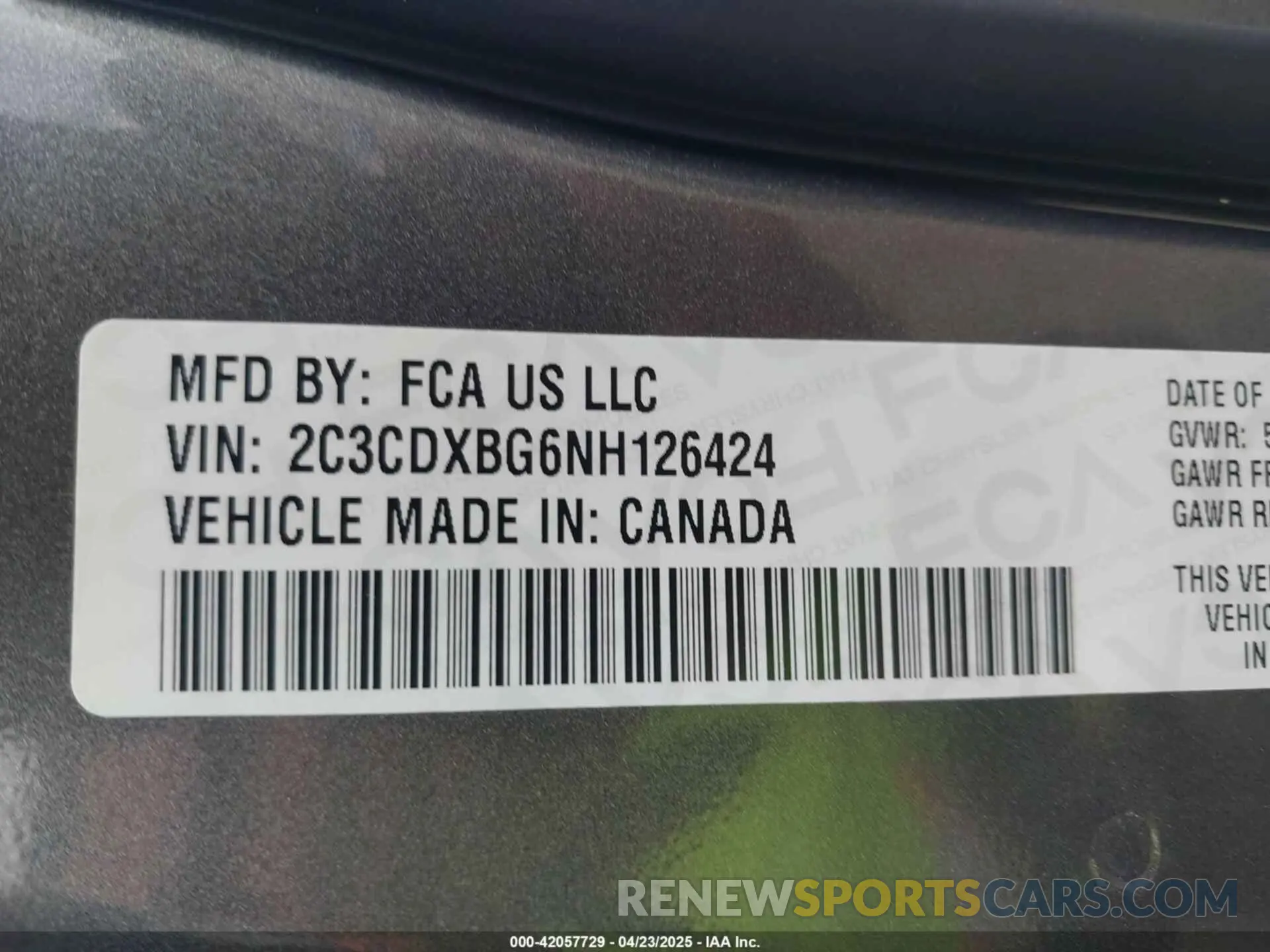 9 Фотография поврежденного автомобиля 2C3CDXBG6NH126424 DODGE CHARGER 2022