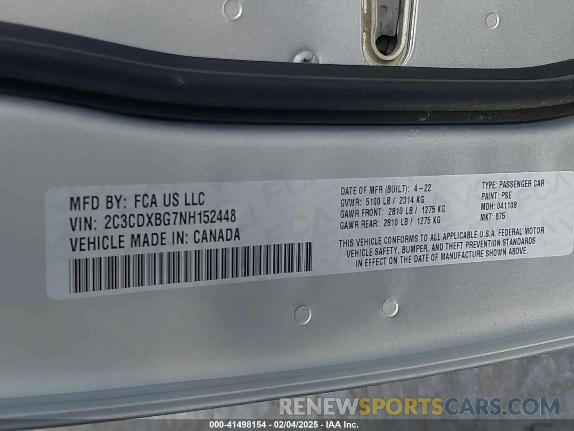 9 Photograph of a damaged car 2C3CDXBG7NH152448 DODGE CHARGER 2022