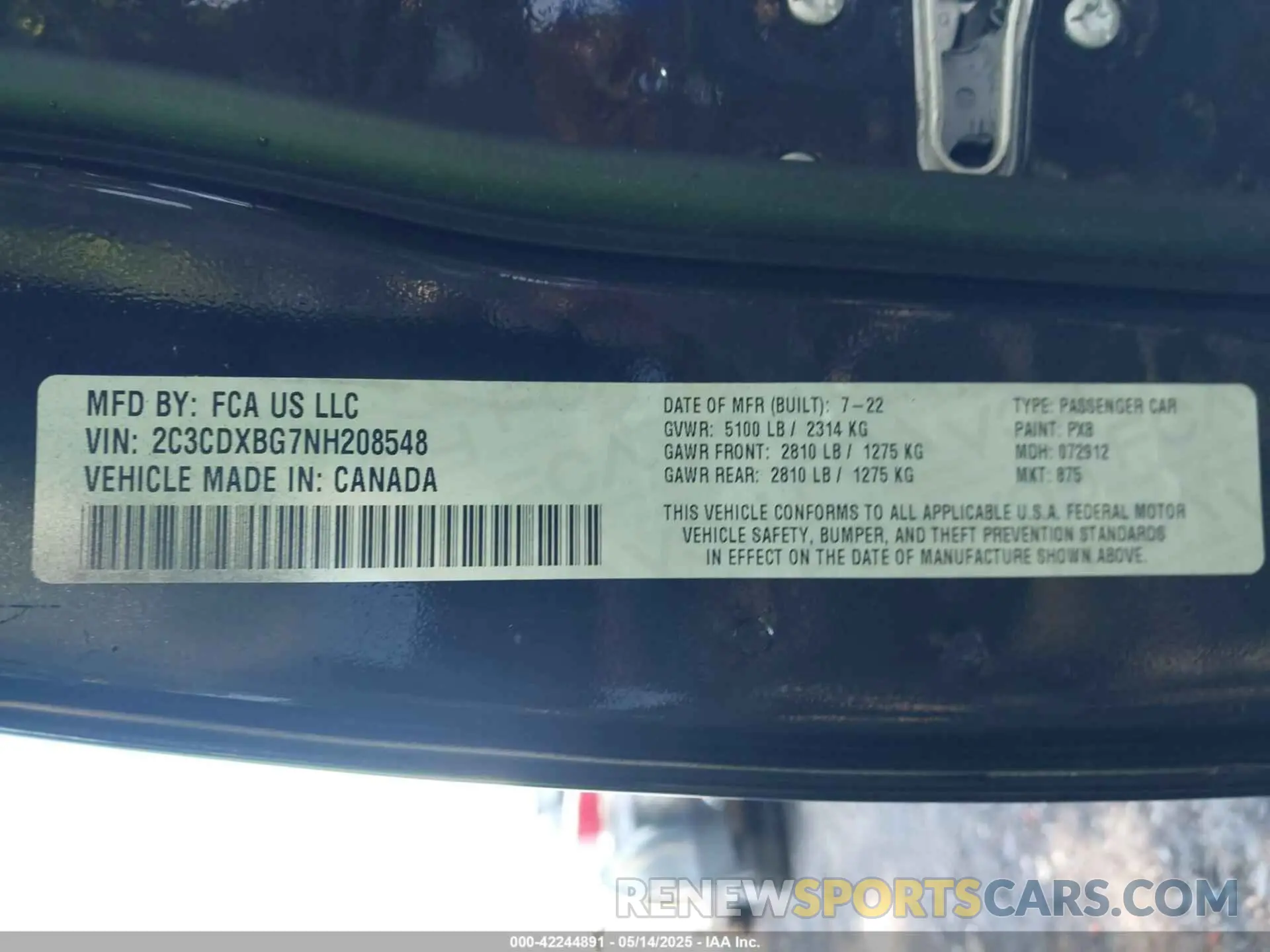9 Photograph of a damaged car 2C3CDXBG7NH208548 DODGE CHARGER 2022