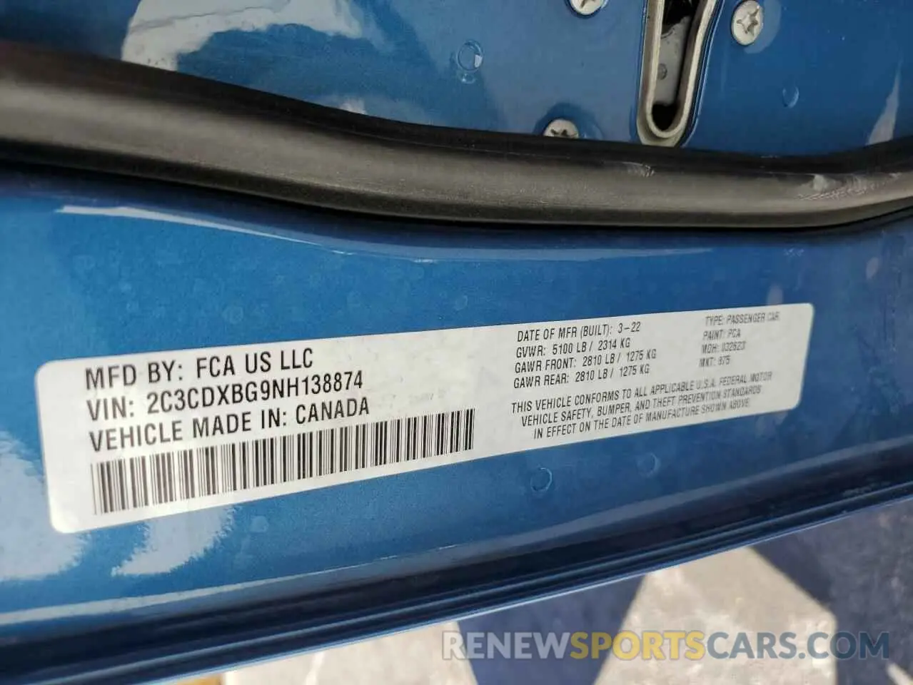 12 Photograph of a damaged car 2C3CDXBG9NH138874 DODGE CHARGER 2022