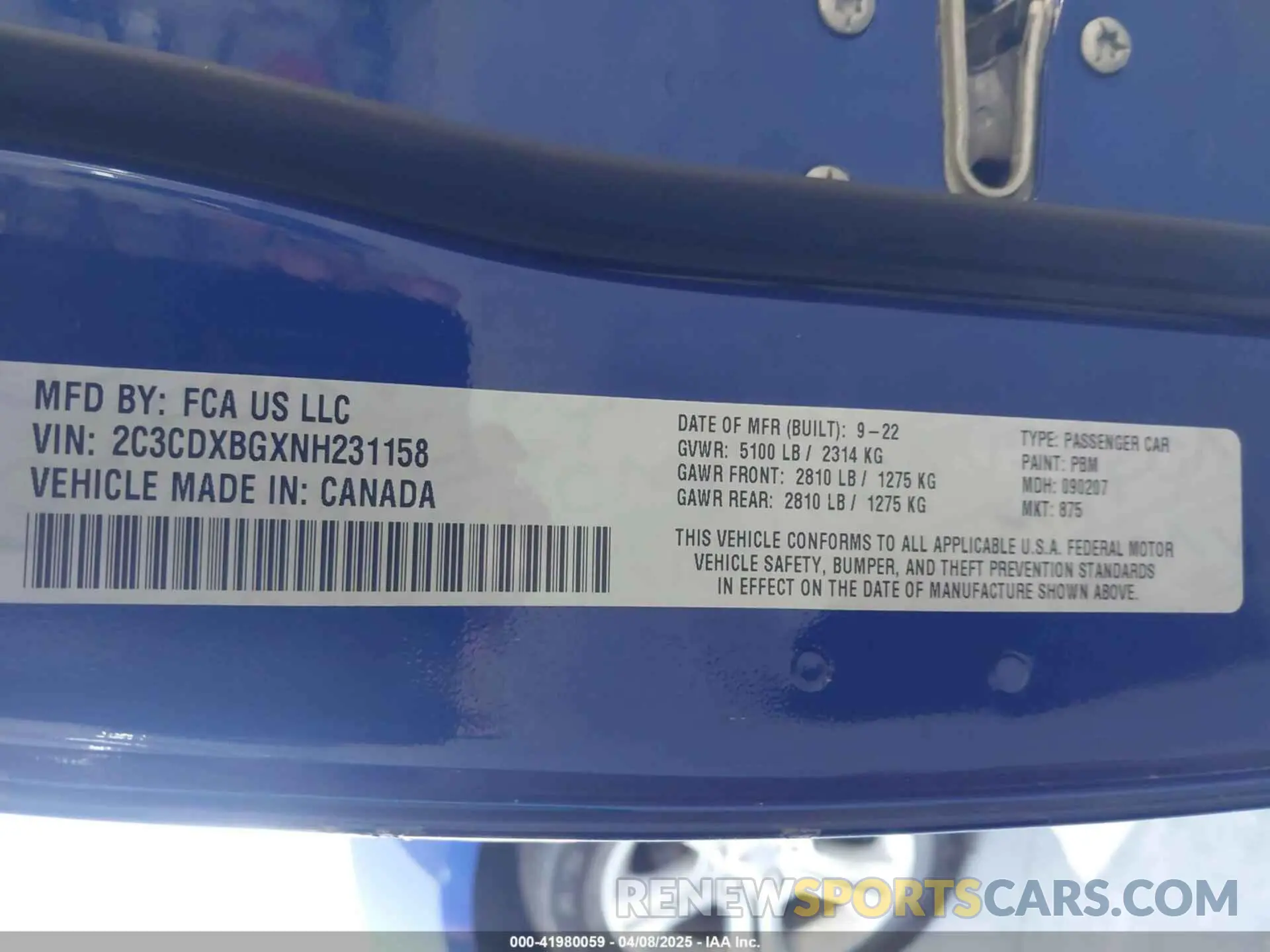 9 Photograph of a damaged car 2C3CDXBGXNH231158 DODGE CHARGER 2022