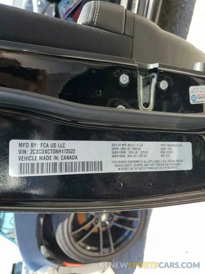 13 Фотография поврежденного автомобиля 2C3CDXCT0NH172522 DODGE CHARGER 2022