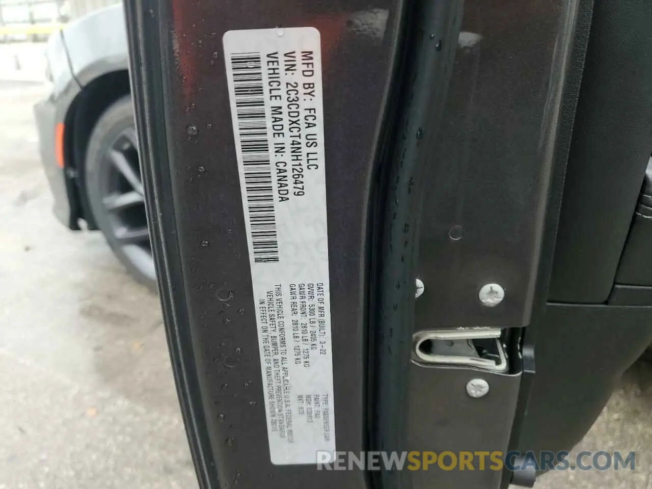 12 Photograph of a damaged car 2C3CDXCT4NH126479 DODGE CHARGER 2022