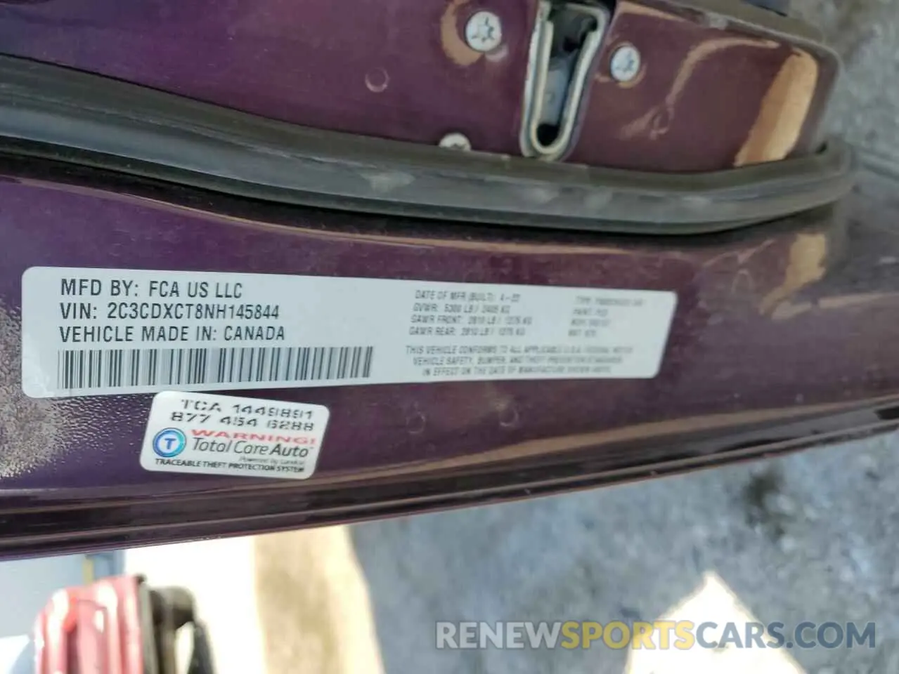 13 Photograph of a damaged car 2C3CDXCT8NH145844 DODGE CHARGER 2022