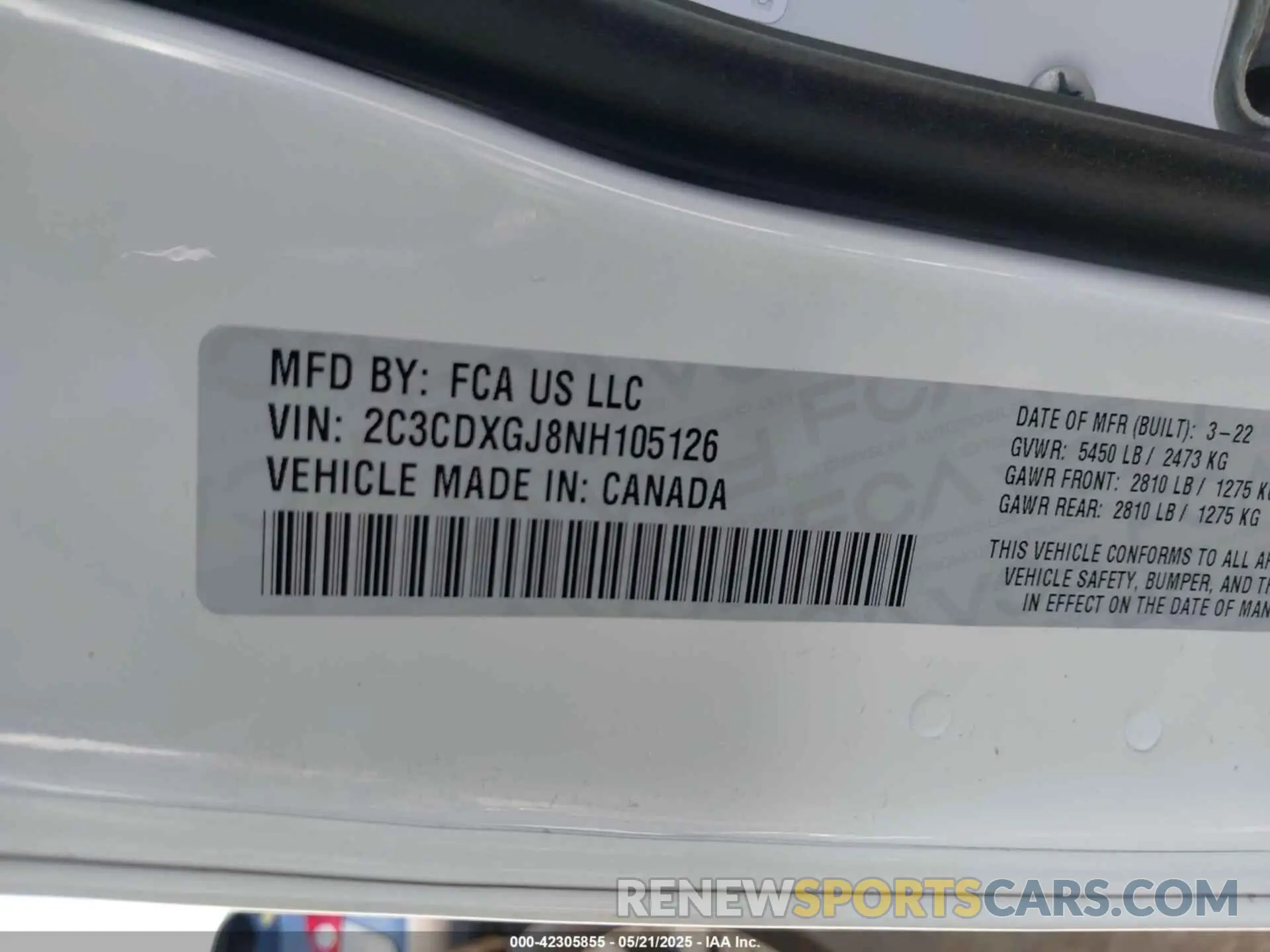 9 Фотография поврежденного автомобиля 2C3CDXGJ8NH105126 DODGE CHARGER 2022