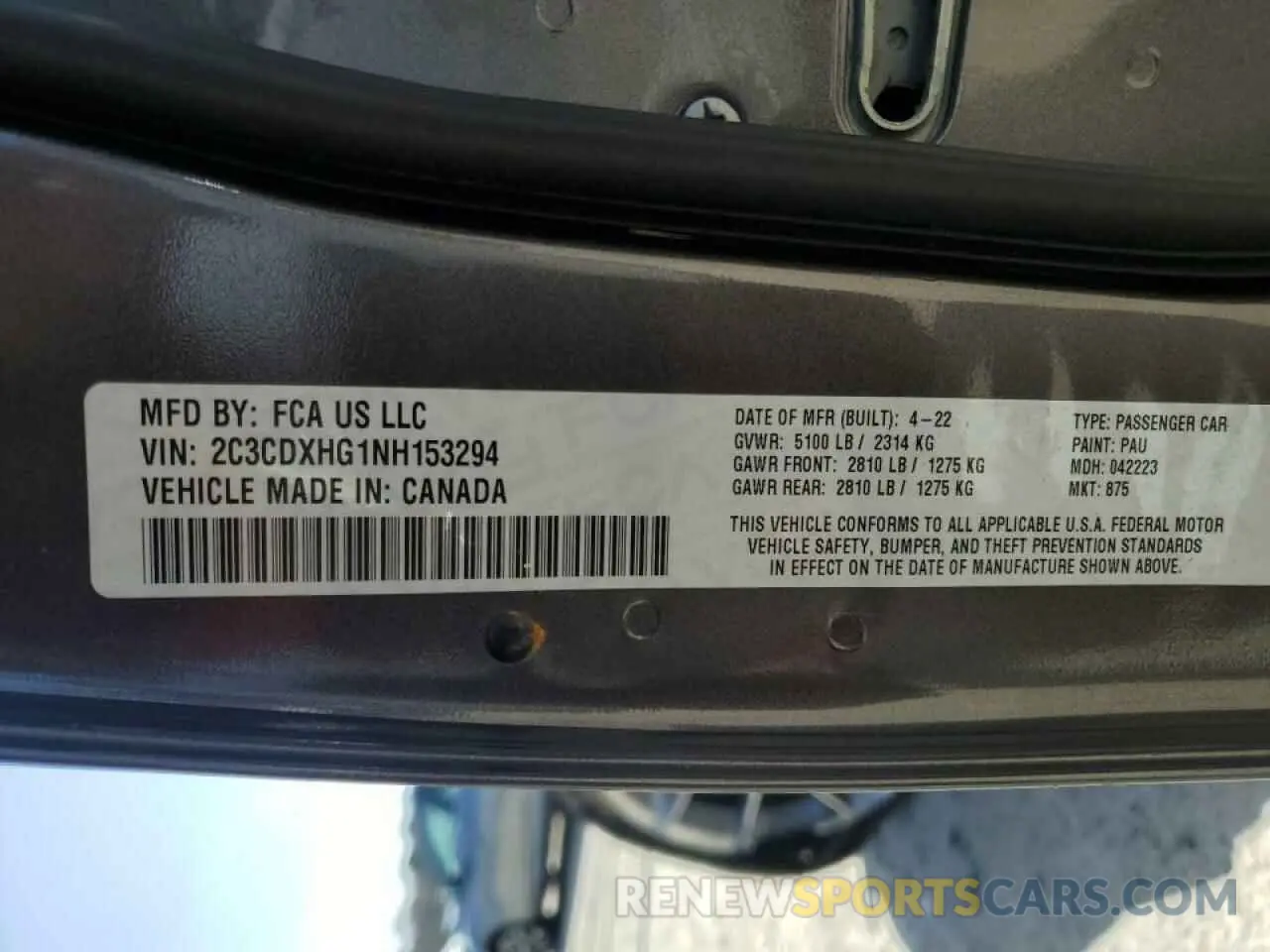 12 Фотография поврежденного автомобиля 2C3CDXHG1NH153294 DODGE CHARGER 2022