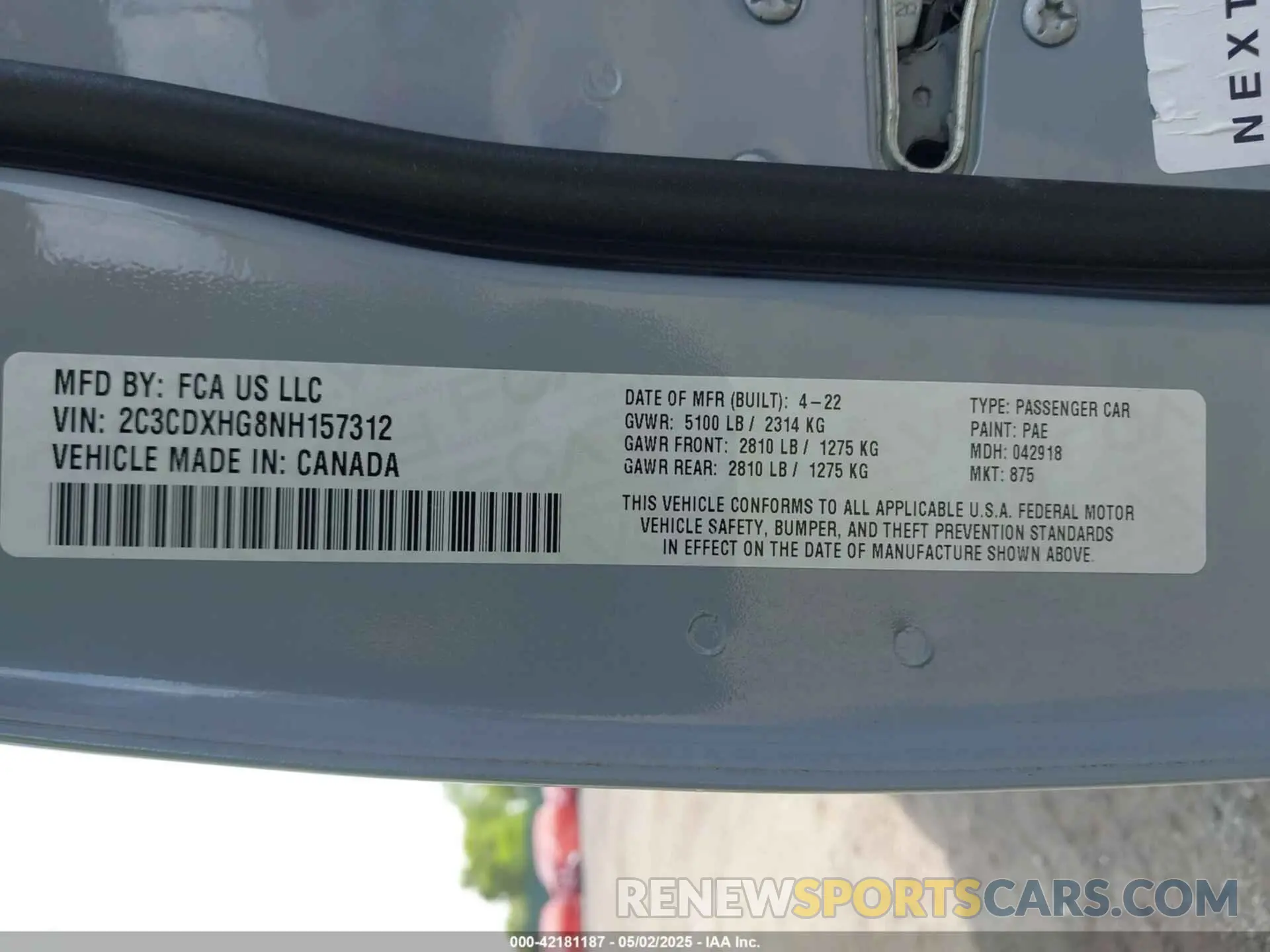 9 Photograph of a damaged car 2C3CDXHG8NH157312 DODGE CHARGER 2022