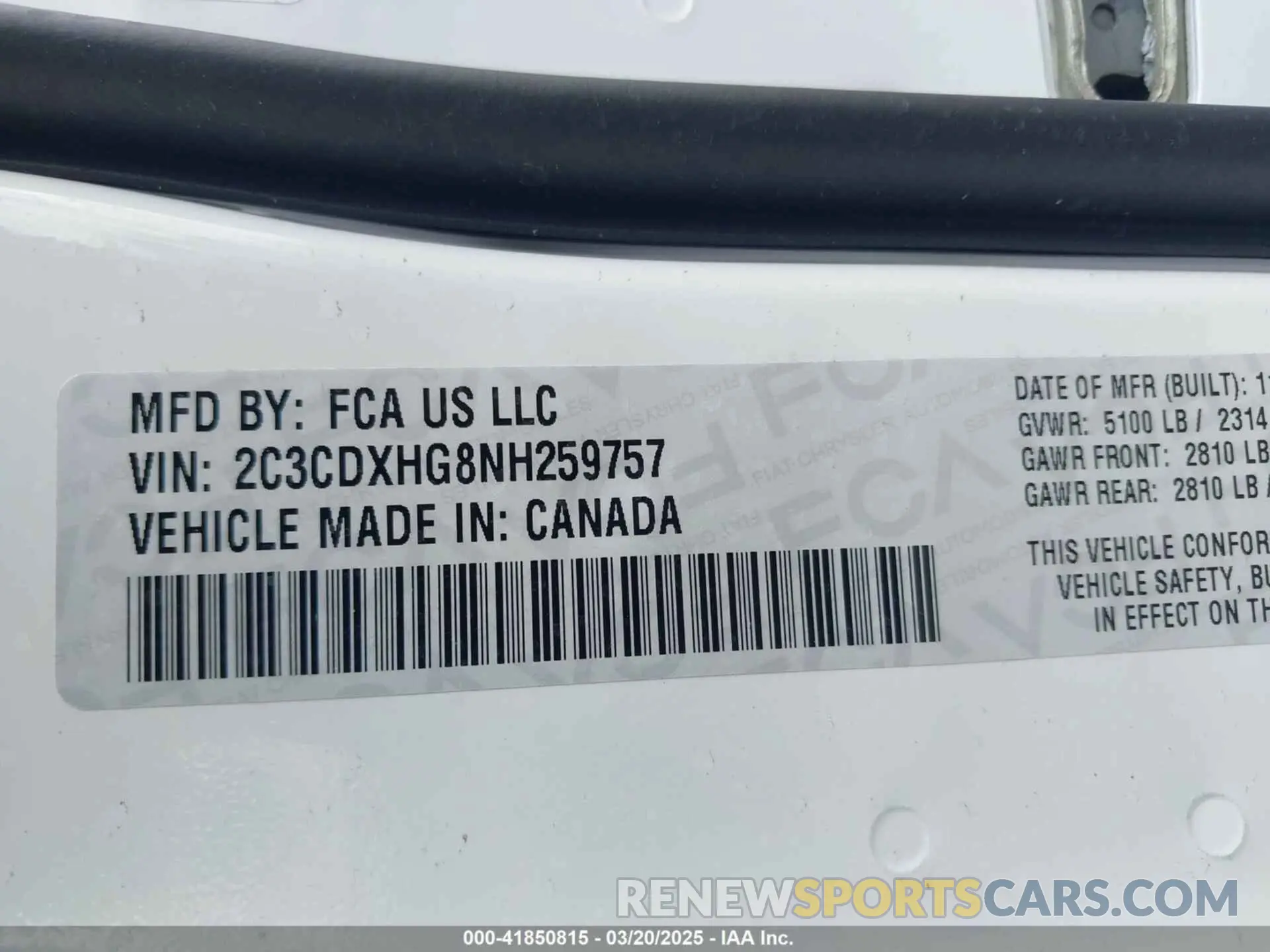9 Фотография поврежденного автомобиля 2C3CDXHG8NH259757 DODGE CHARGER 2022