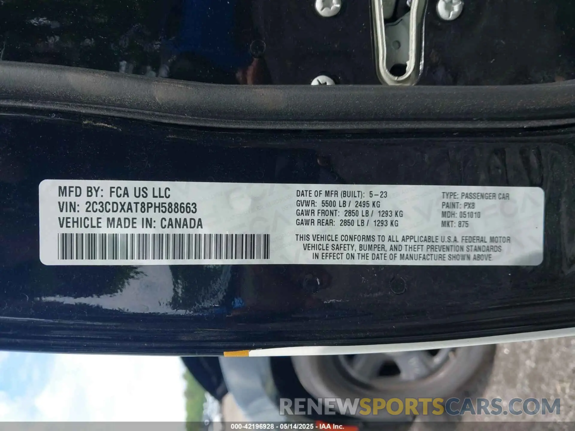 9 Фотография поврежденного автомобиля 2C3CDXAT8PH588663 DODGE CHARGER 2023