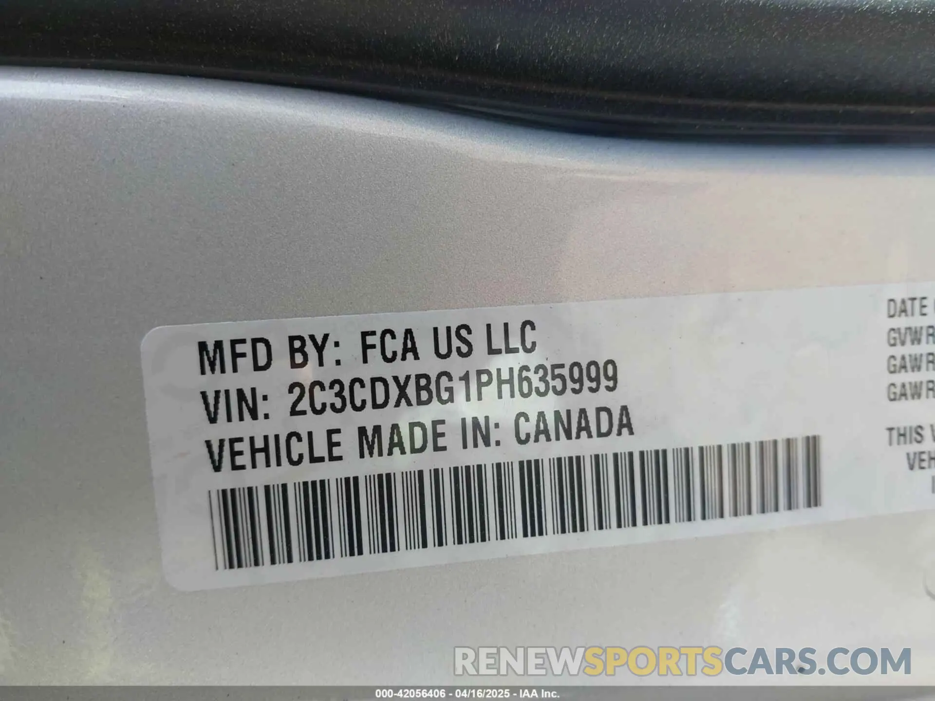 9 Фотография поврежденного автомобиля 2C3CDXBG1PH635999 DODGE CHARGER 2023