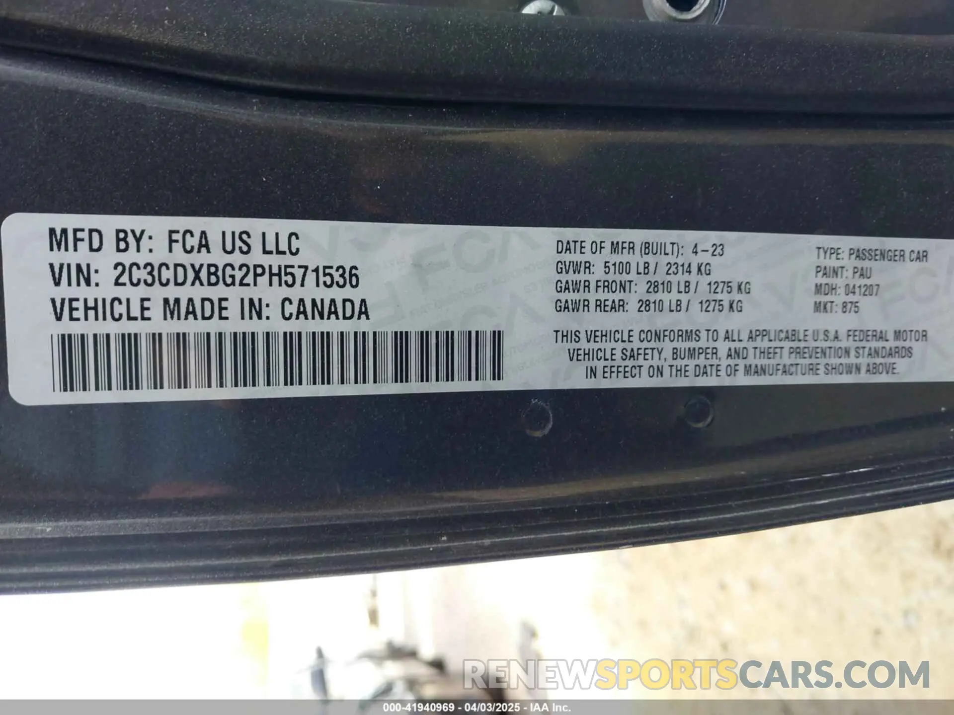 9 Фотография поврежденного автомобиля 2C3CDXBG2PH571536 DODGE CHARGER 2023