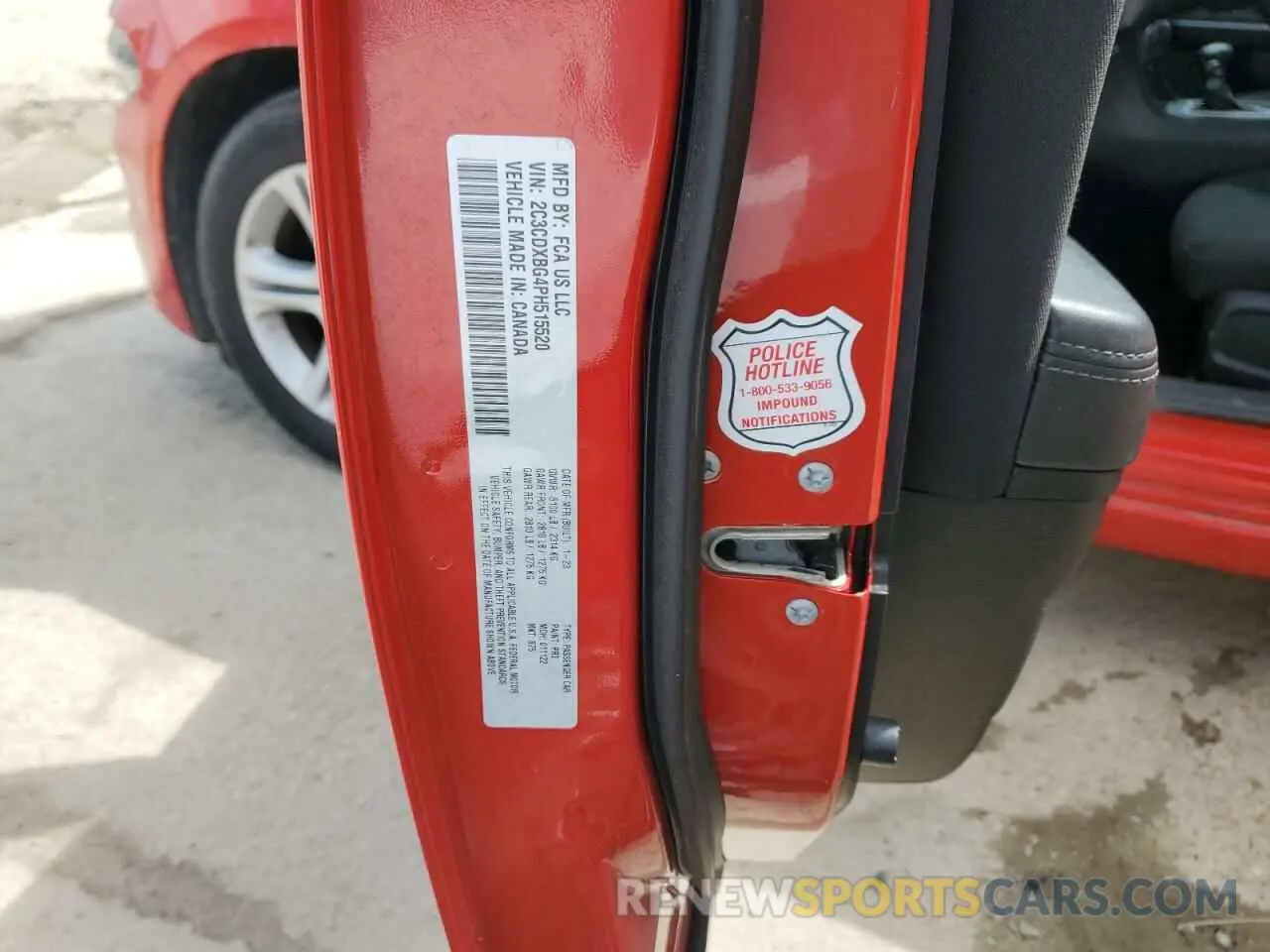 13 Photograph of a damaged car 2C3CDXBG4PH515520 DODGE CHARGER 2023