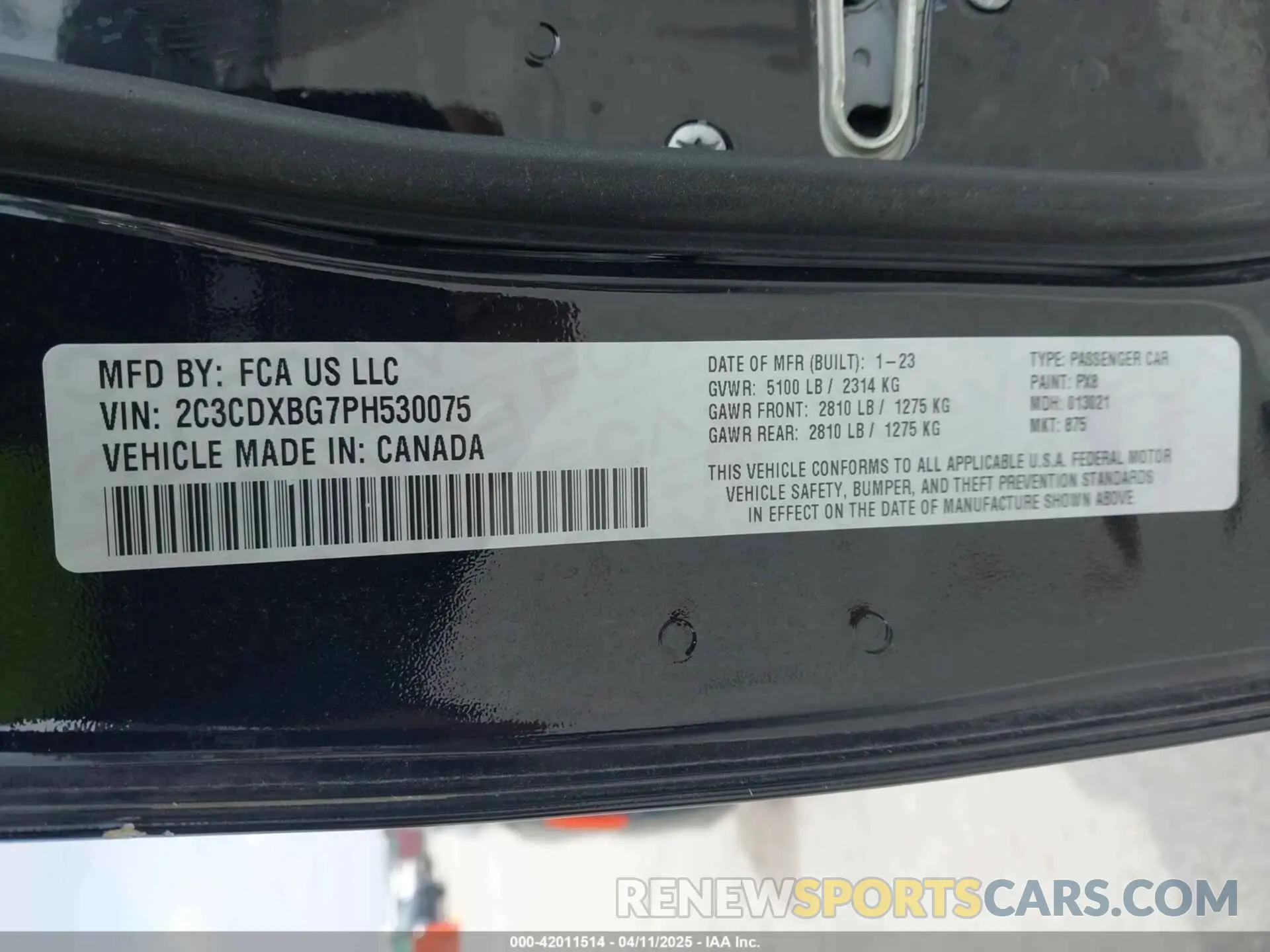 9 Photograph of a damaged car 2C3CDXBG7PH530075 DODGE CHARGER 2023