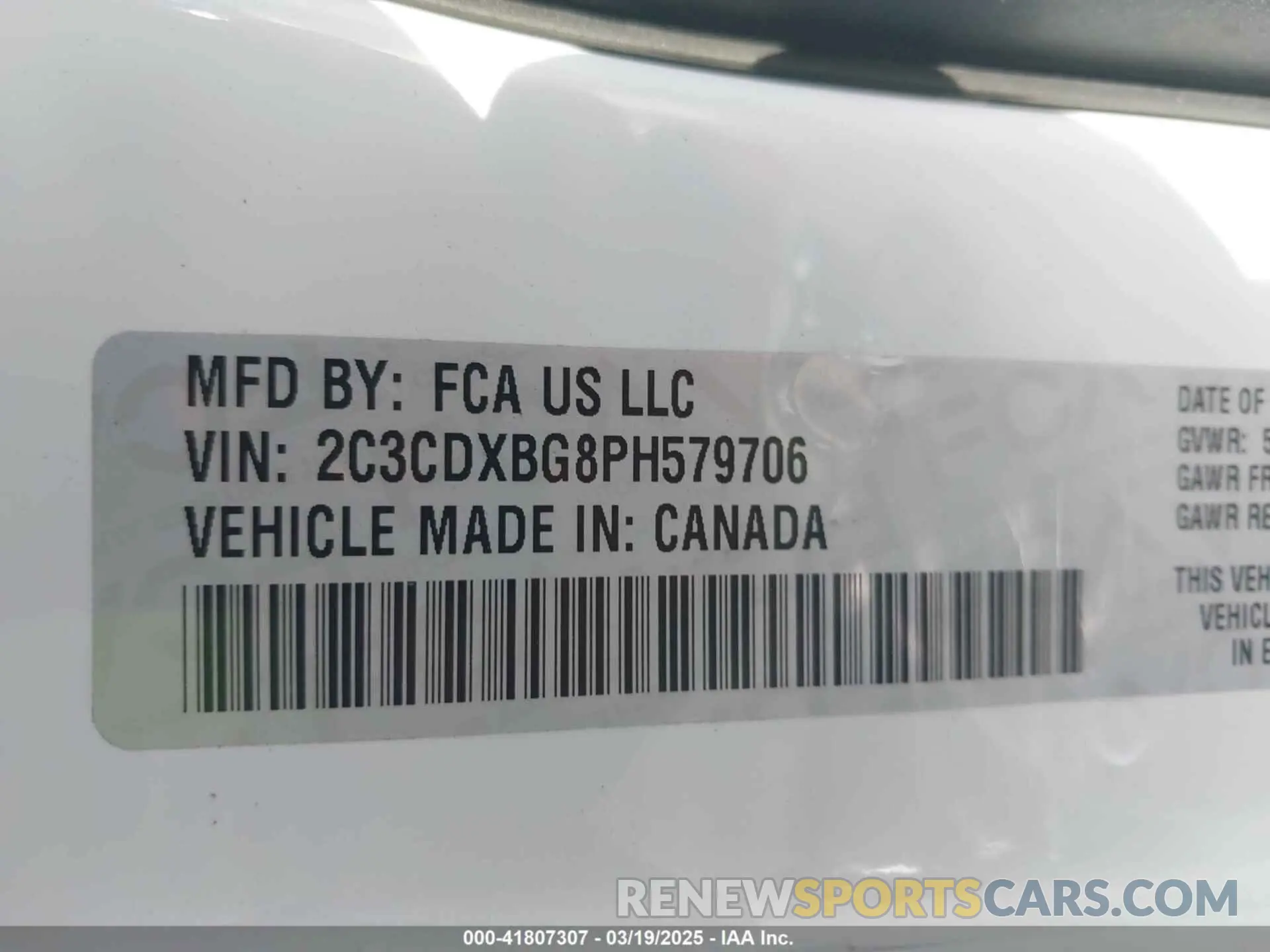 9 Photograph of a damaged car 2C3CDXBG8PH579706 DODGE CHARGER 2023