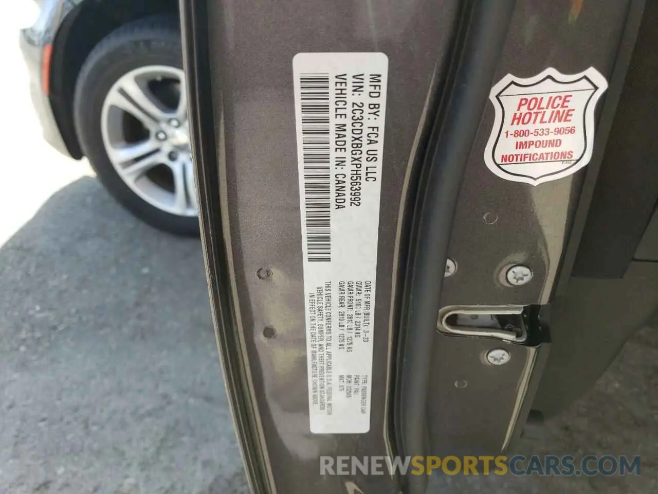 13 Фотография поврежденного автомобиля 2C3CDXBGXPH563992 DODGE CHARGER 2023