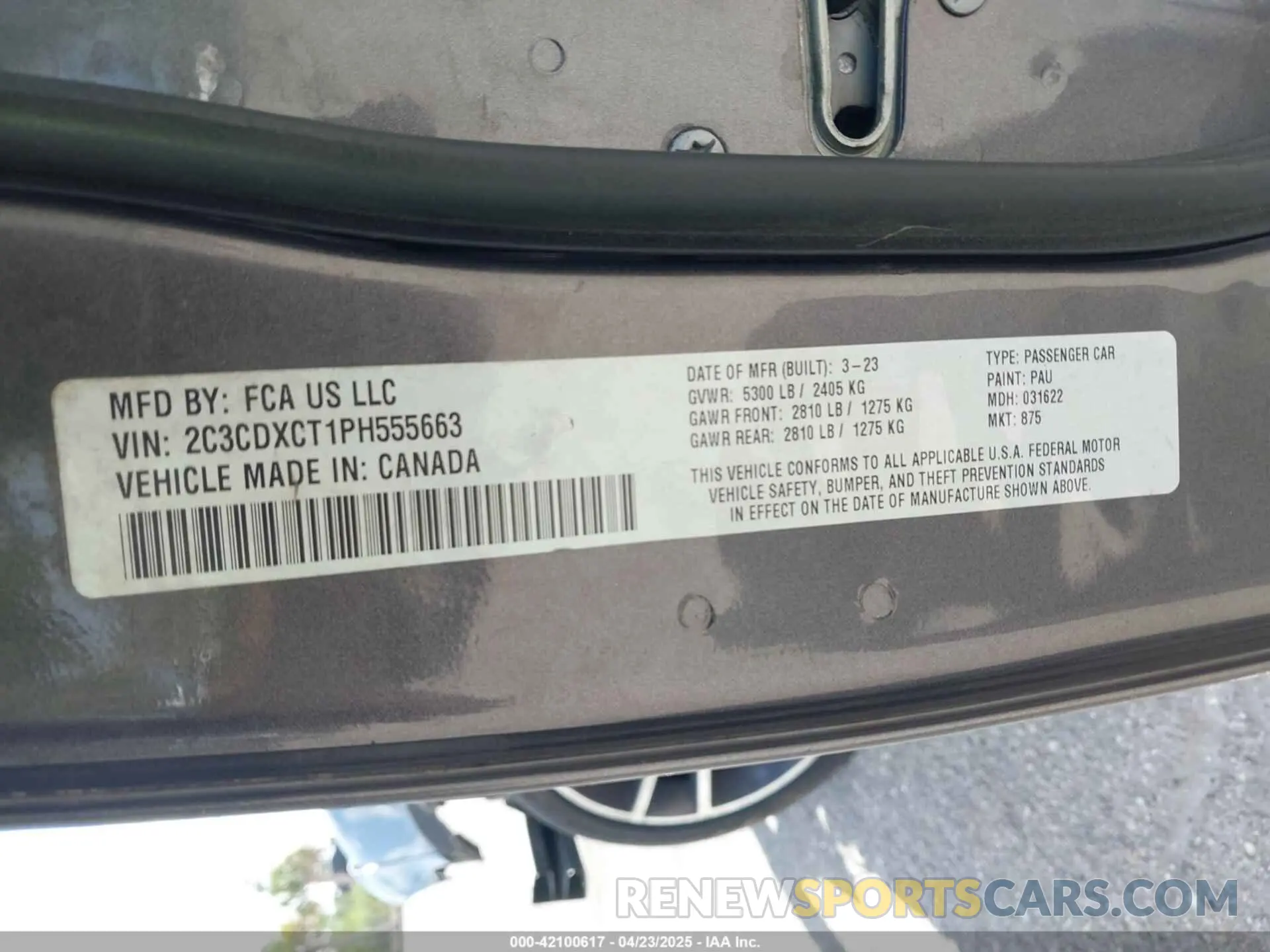 9 Фотография поврежденного автомобиля 2C3CDXCT1PH555663 DODGE CHARGER 2023