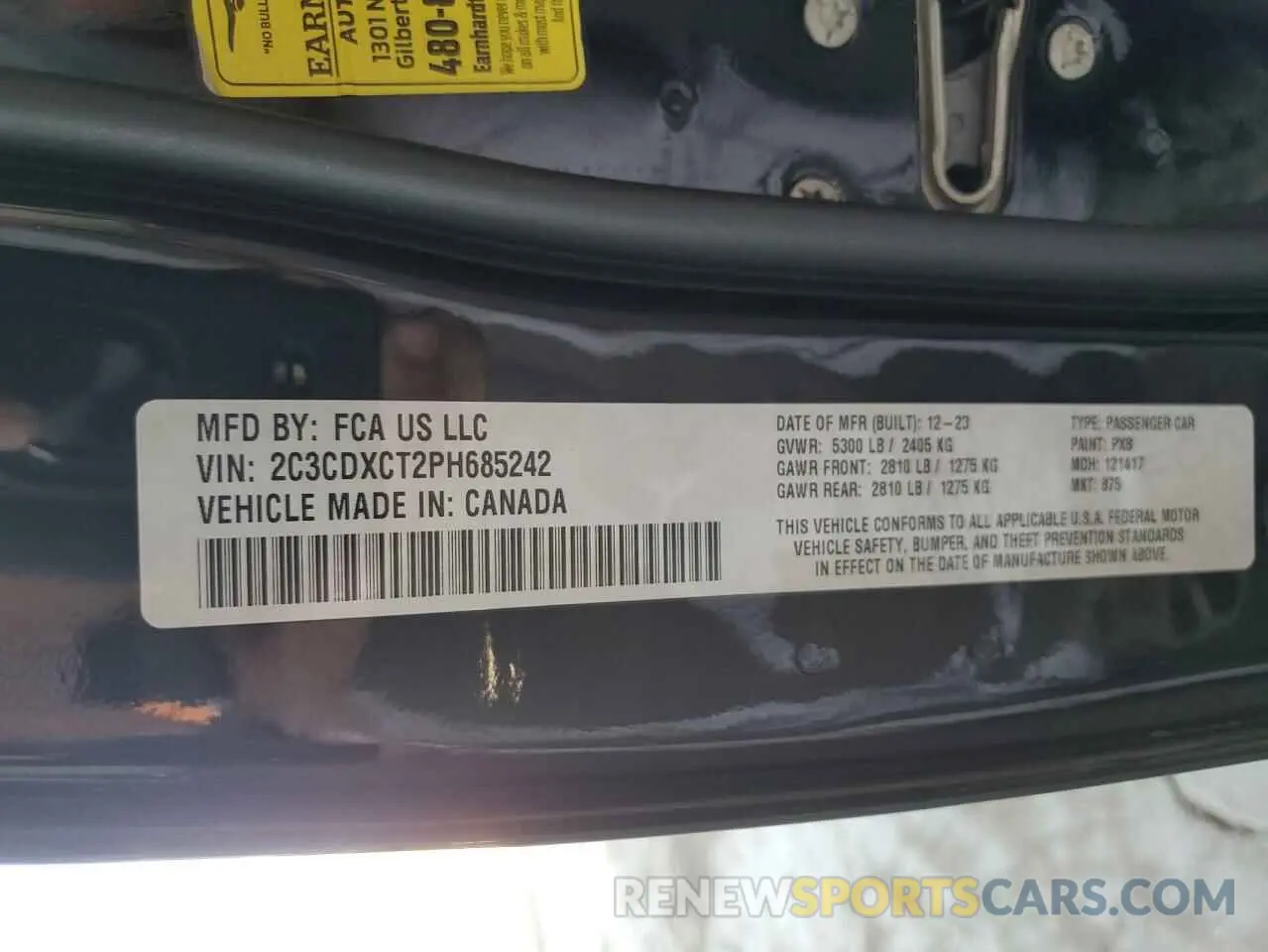 12 Фотография поврежденного автомобиля 2C3CDXCT2PH685242 DODGE CHARGER 2023