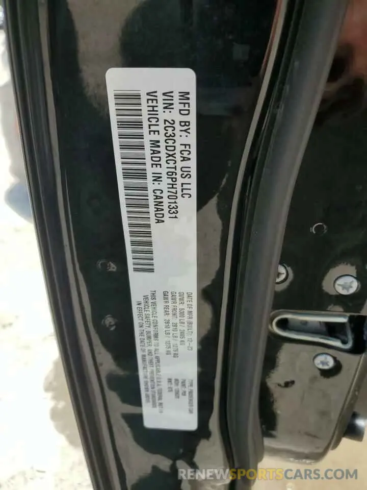 12 Photograph of a damaged car 2C3CDXCT6PH701331 DODGE CHARGER 2023