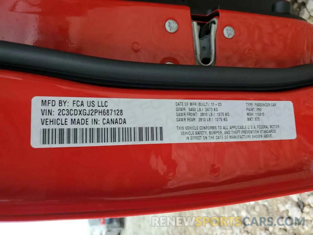 12 Photograph of a damaged car 2C3CDXGJ2PH687128 DODGE CHARGER 2023