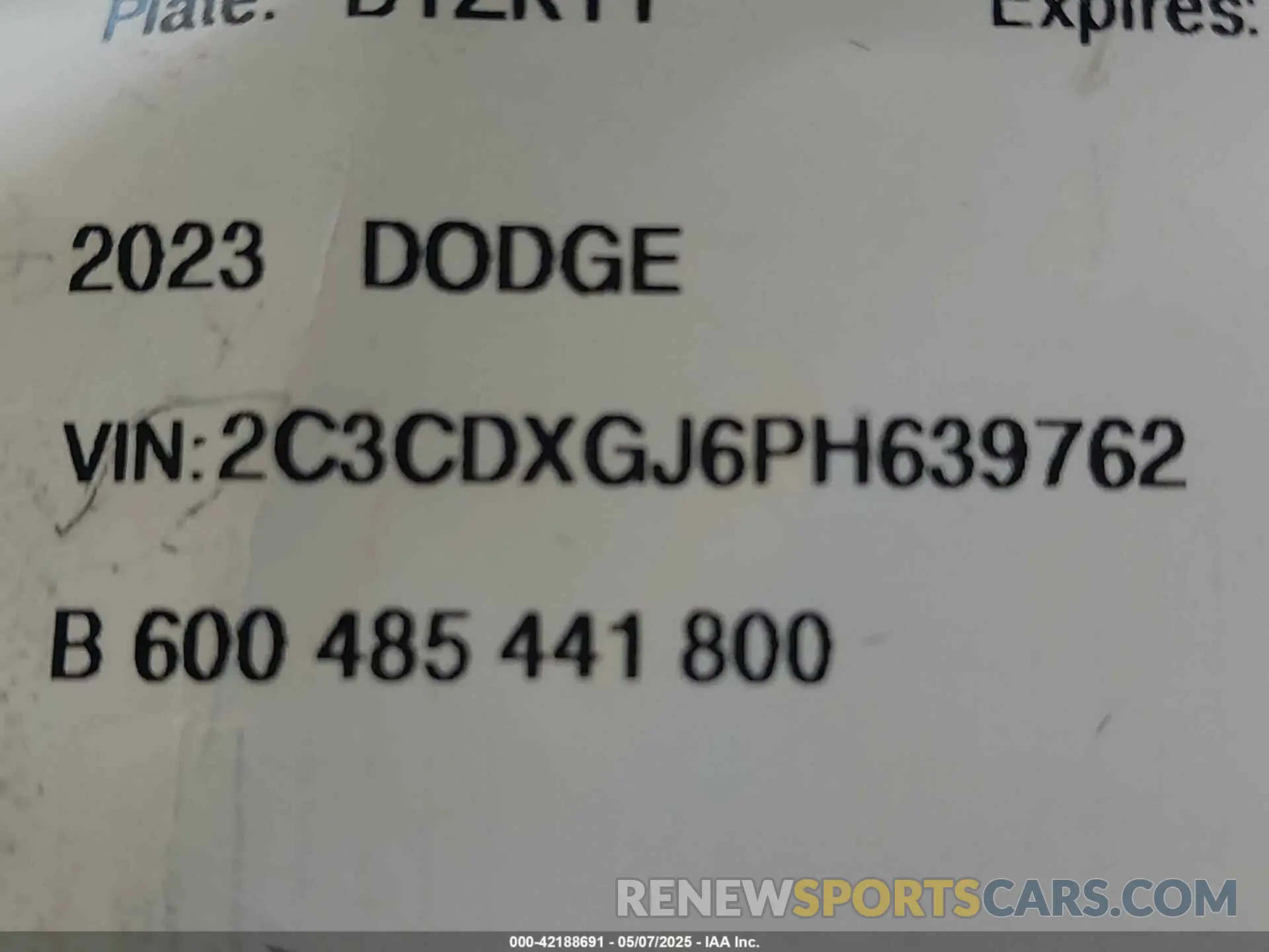 9 Фотография поврежденного автомобиля 2C3CDXGJ6PH639762 DODGE CHARGER 2023