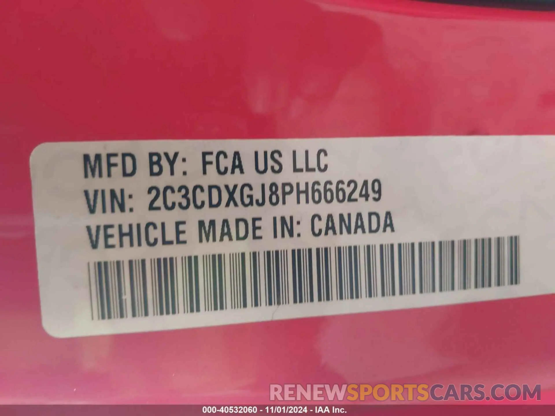 9 Фотография поврежденного автомобиля 2C3CDXGJ8PH666249 DODGE CHARGER 2023