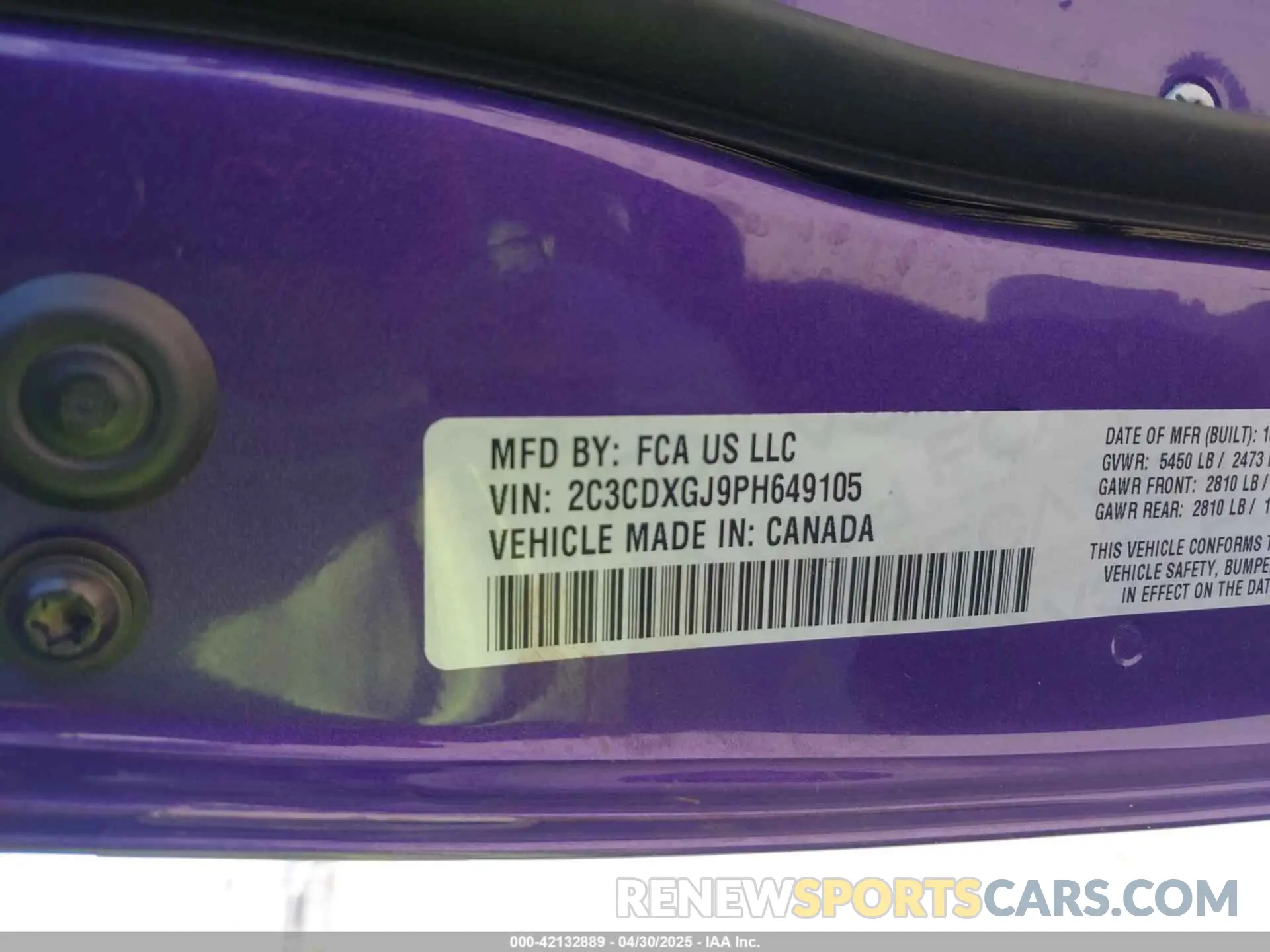 9 Фотография поврежденного автомобиля 2C3CDXGJ9PH649105 DODGE CHARGER 2023