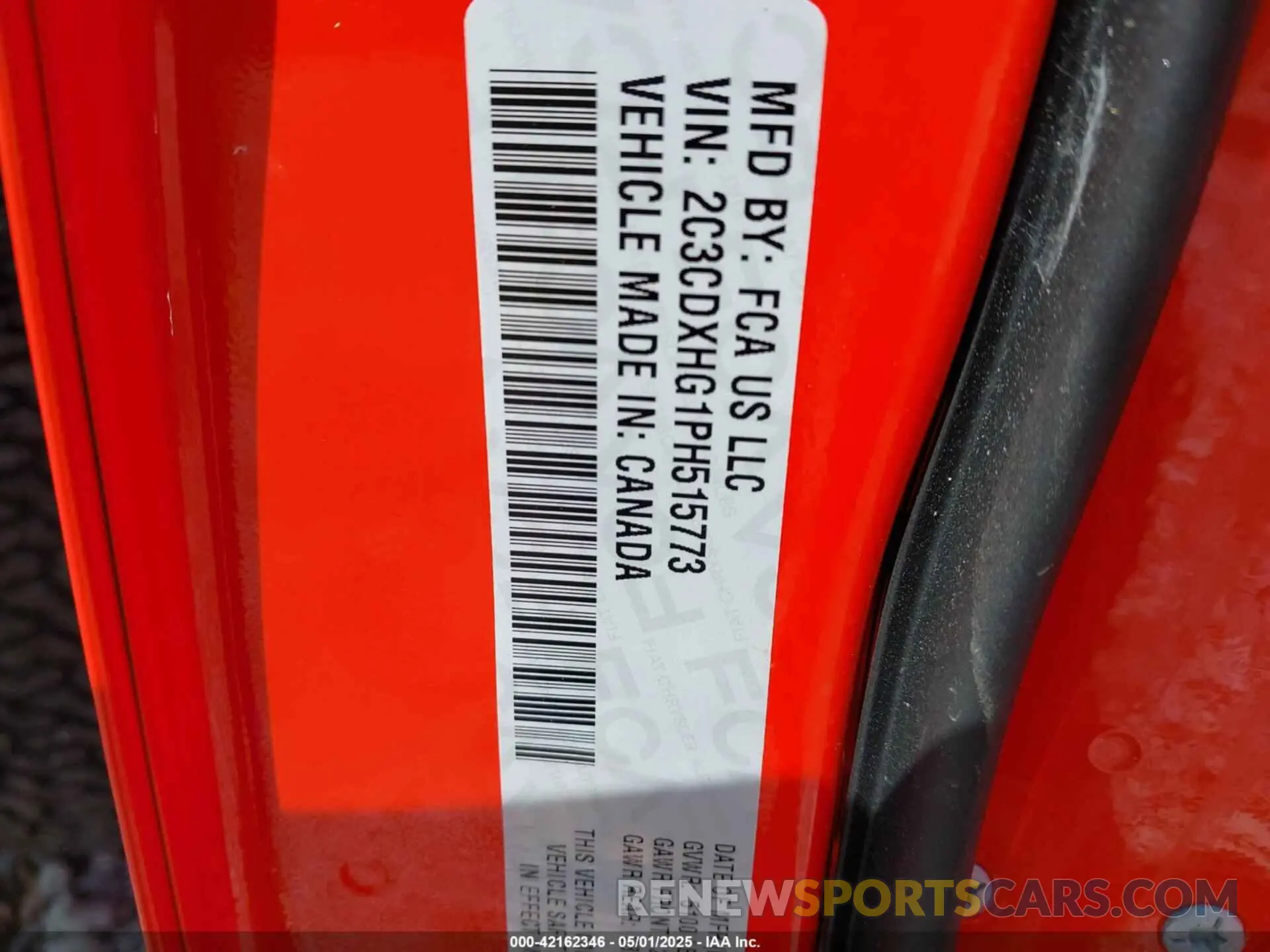 9 Фотография поврежденного автомобиля 2C3CDXHG1PH515773 DODGE CHARGER 2023