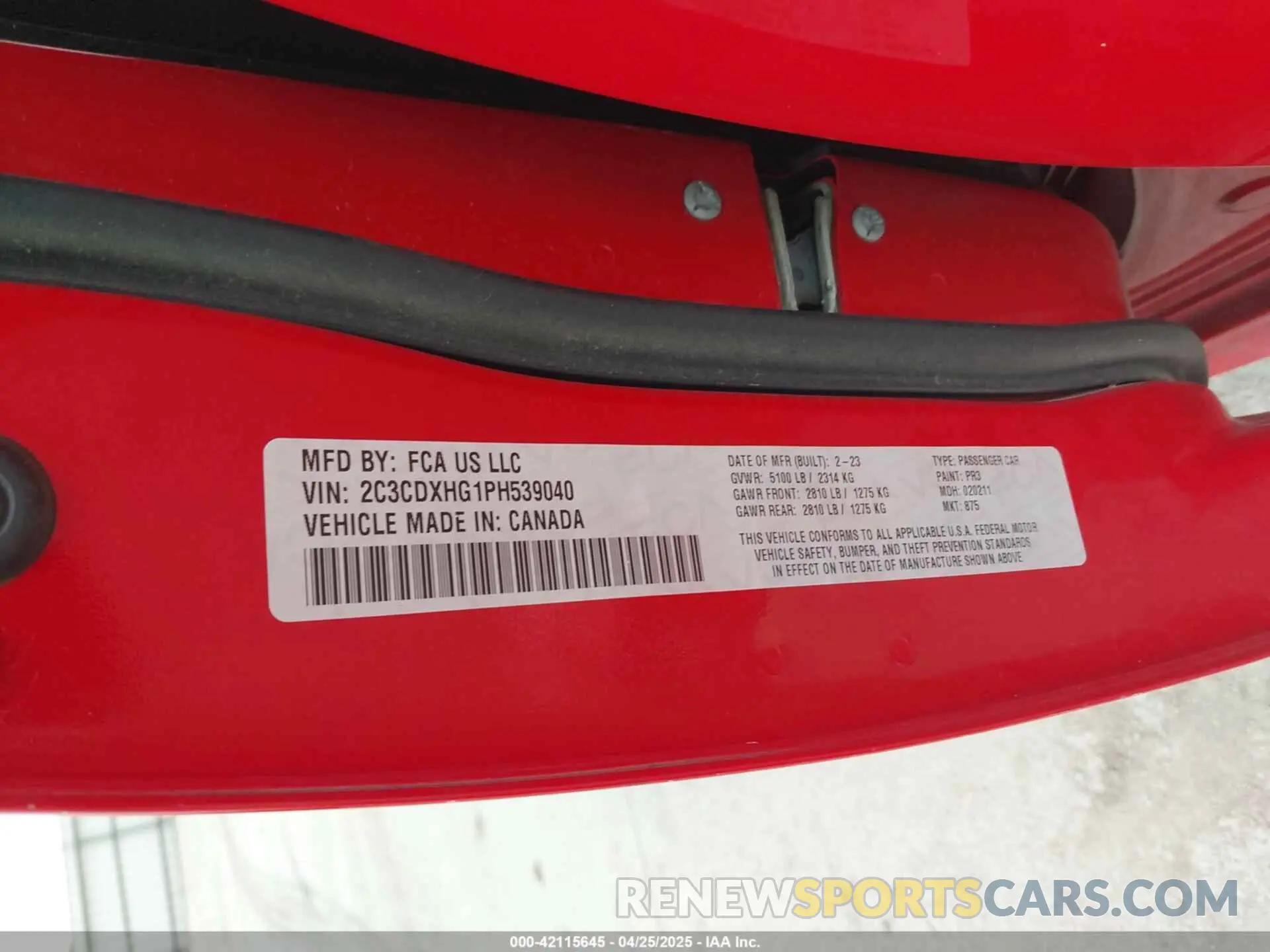 9 Photograph of a damaged car 2C3CDXHG1PH539040 DODGE CHARGER 2023