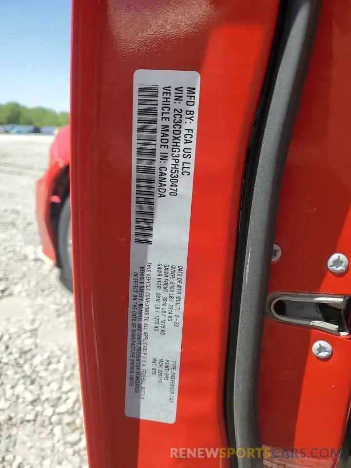14 Фотография поврежденного автомобиля 2C3CDXHG3PH530470 DODGE CHARGER 2023