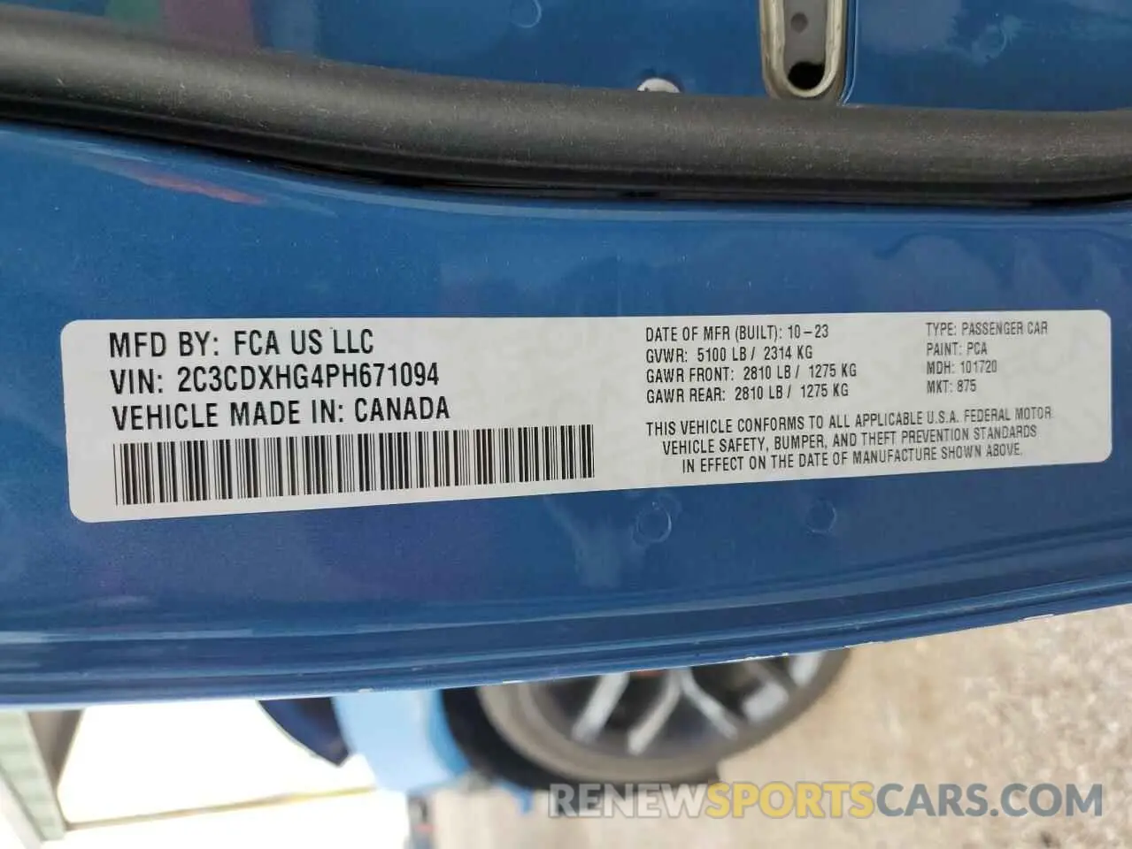 13 Фотография поврежденного автомобиля 2C3CDXHG4PH671094 DODGE CHARGER 2023