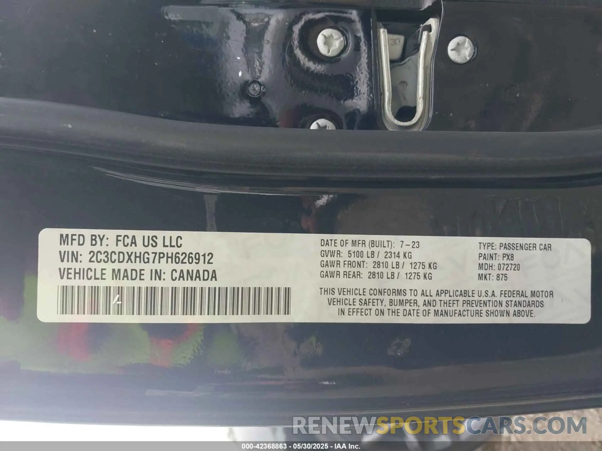 9 Photograph of a damaged car 2C3CDXHG7PH626912 DODGE CHARGER 2023