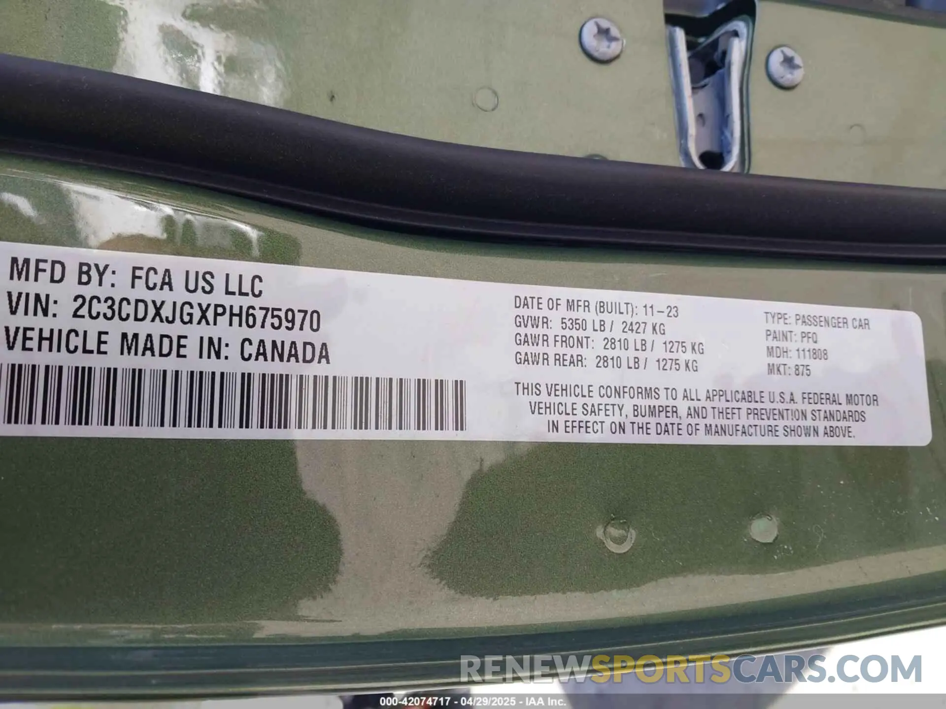 9 Фотография поврежденного автомобиля 2C3CDXJGXPH675970 DODGE CHARGER 2023