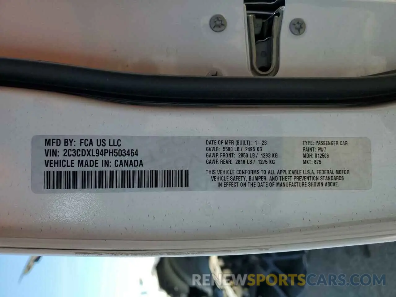 13 Фотография поврежденного автомобиля 2C3CDXL94PH503464 DODGE CHARGER 2023