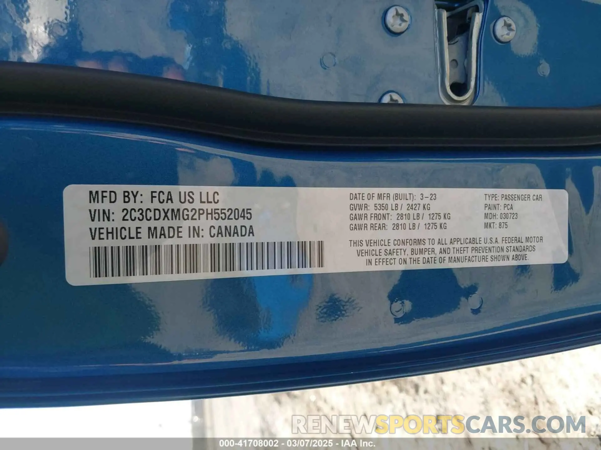9 Photograph of a damaged car 2C3CDXMG2PH552045 DODGE CHARGER 2023