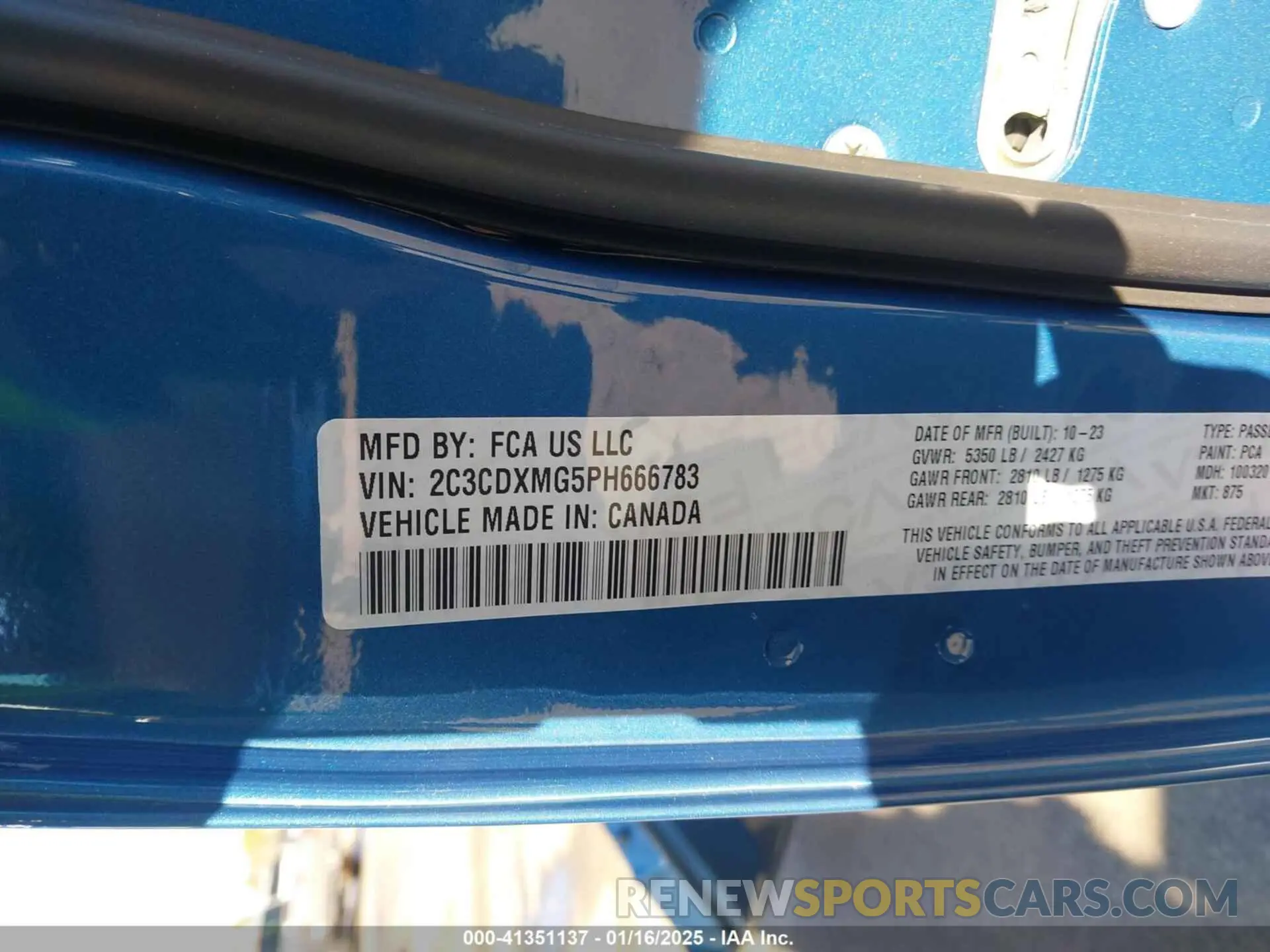 9 Фотография поврежденного автомобиля 2C3CDXMG5PH666783 DODGE CHARGER 2023