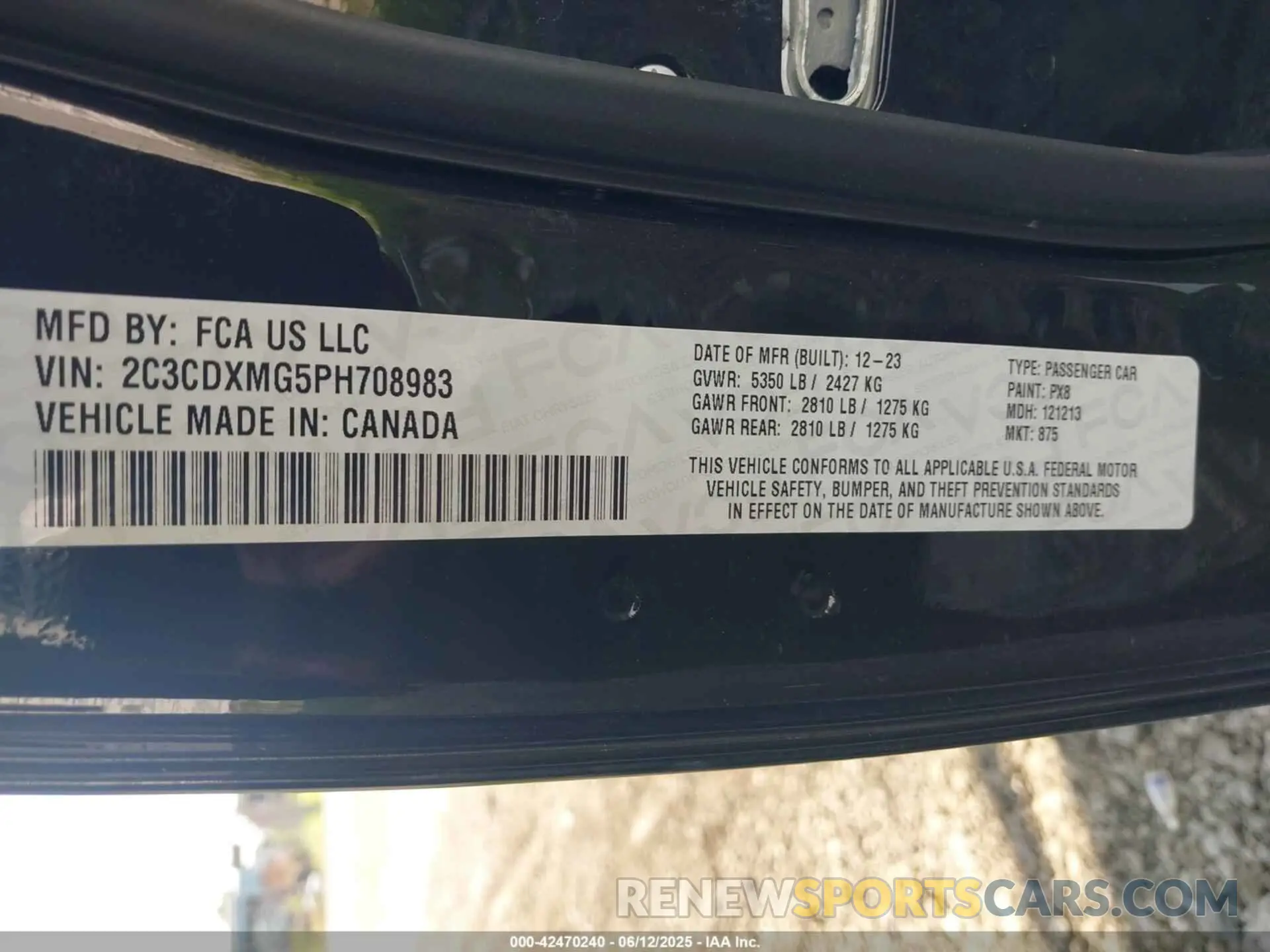 9 Фотография поврежденного автомобиля 2C3CDXMG5PH708983 DODGE CHARGER 2023