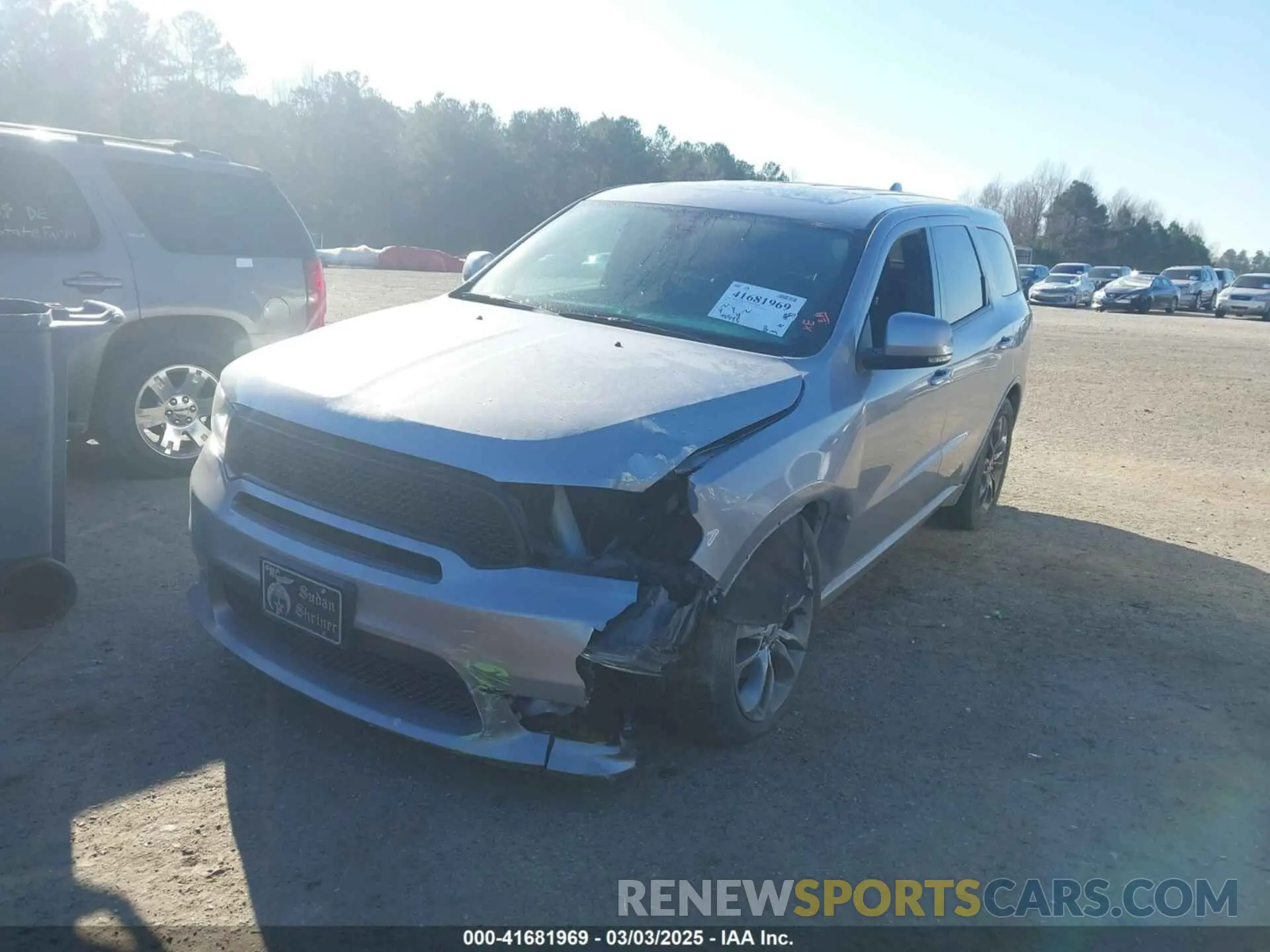 2 Photograph of a damaged car 1C4RDJDGXLC283423 DODGE DURANGO 2020