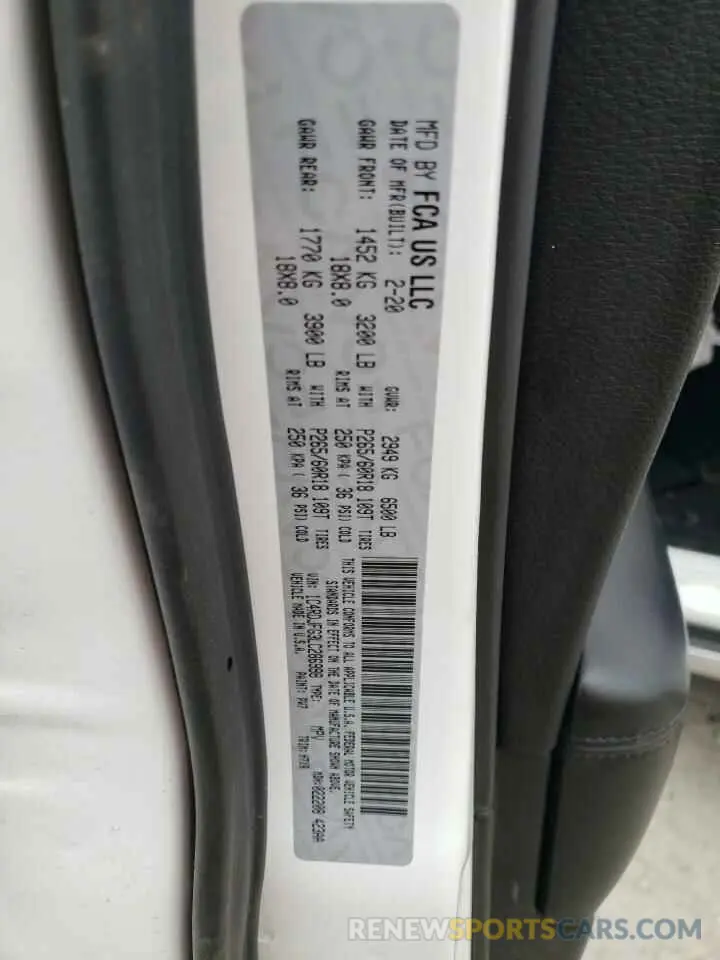 13 Фотография поврежденного автомобиля 1C4RDJFG3LC286998 DODGE DURANGO 2020