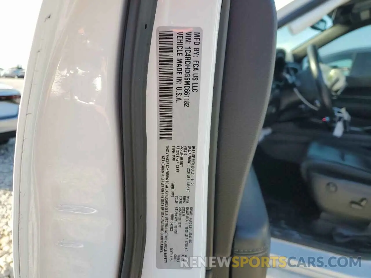 14 Photograph of a damaged car 1C4RDHDG6MC661182 DODGE DURANGO 2021