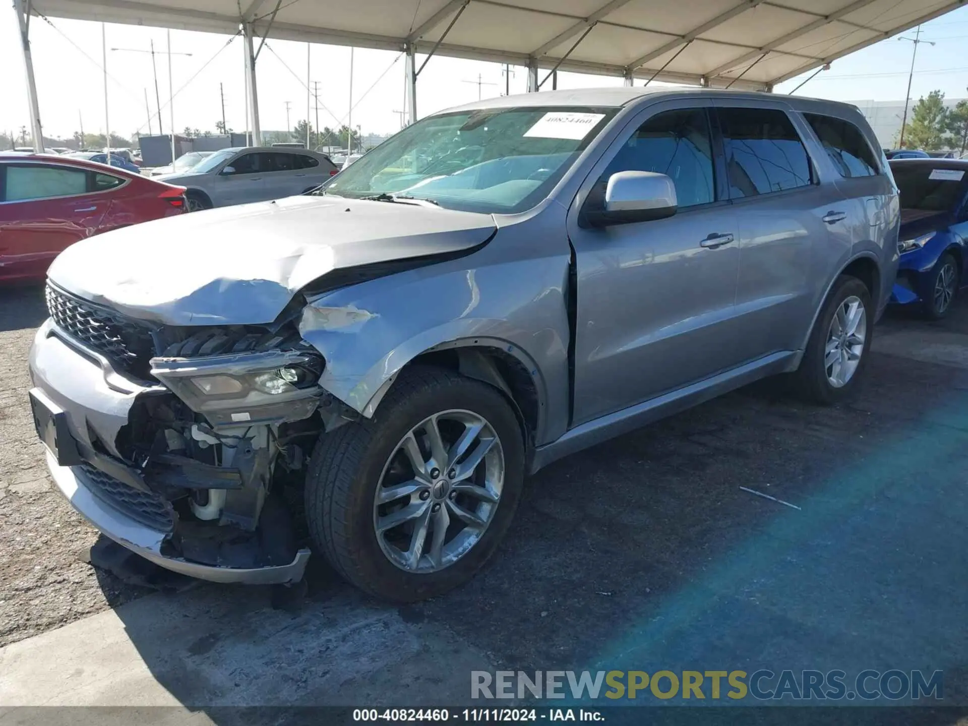 2 Photograph of a damaged car 1C4RDJDG1MC602421 DODGE DURANGO 2021