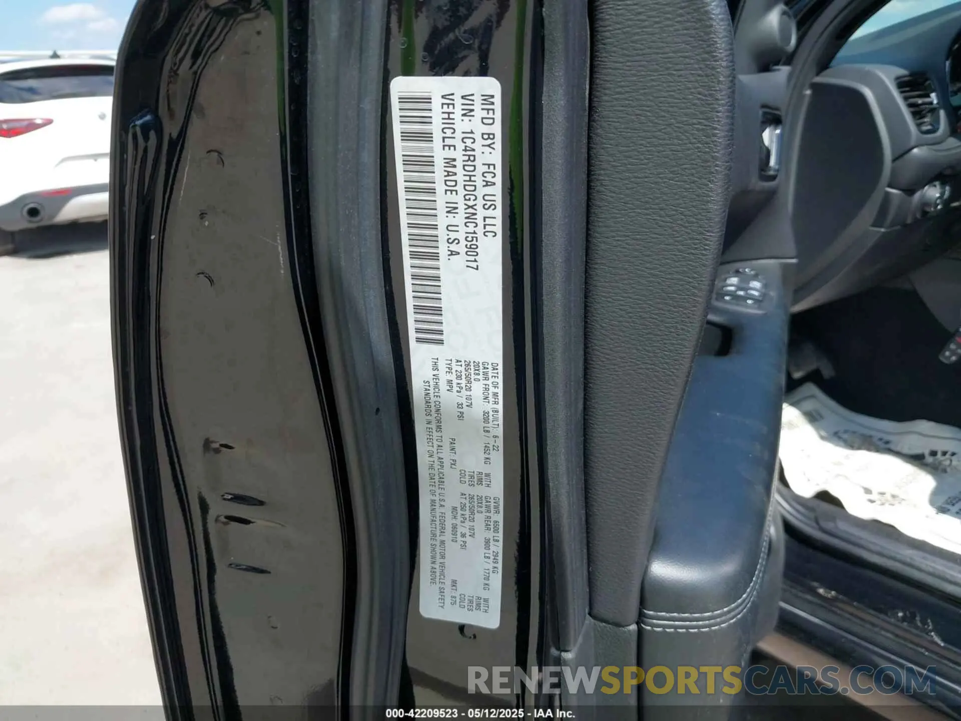 9 Photograph of a damaged car 1C4RDHDGXNC159017 DODGE DURANGO 2022