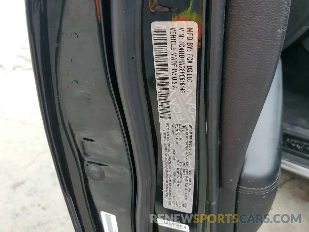 13 Photograph of a damaged car 1C4RDHAG8PC616446 DODGE DURANGO 2023